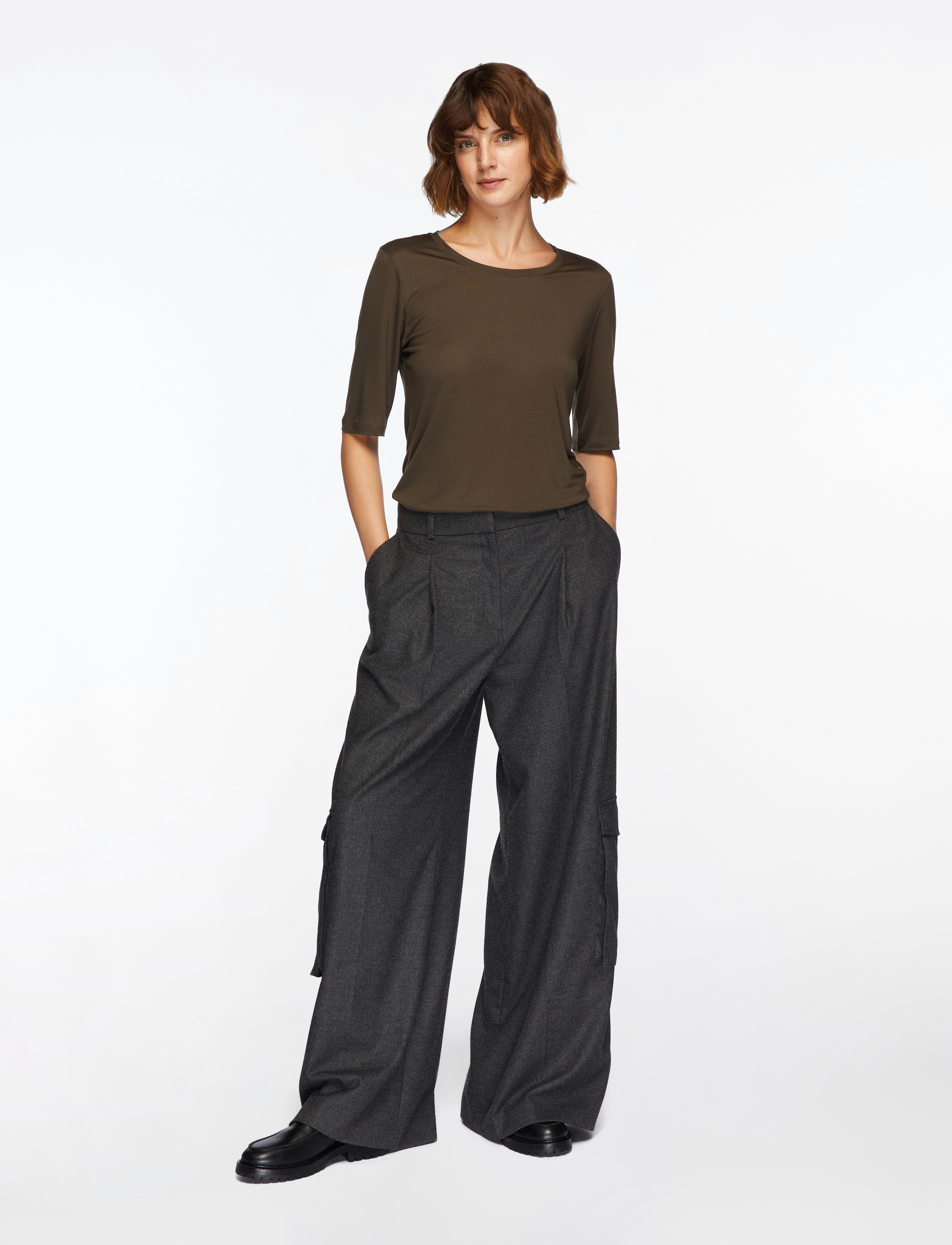 Filippa K - Elena Tee - t-shirts - dark khaki green - 2
