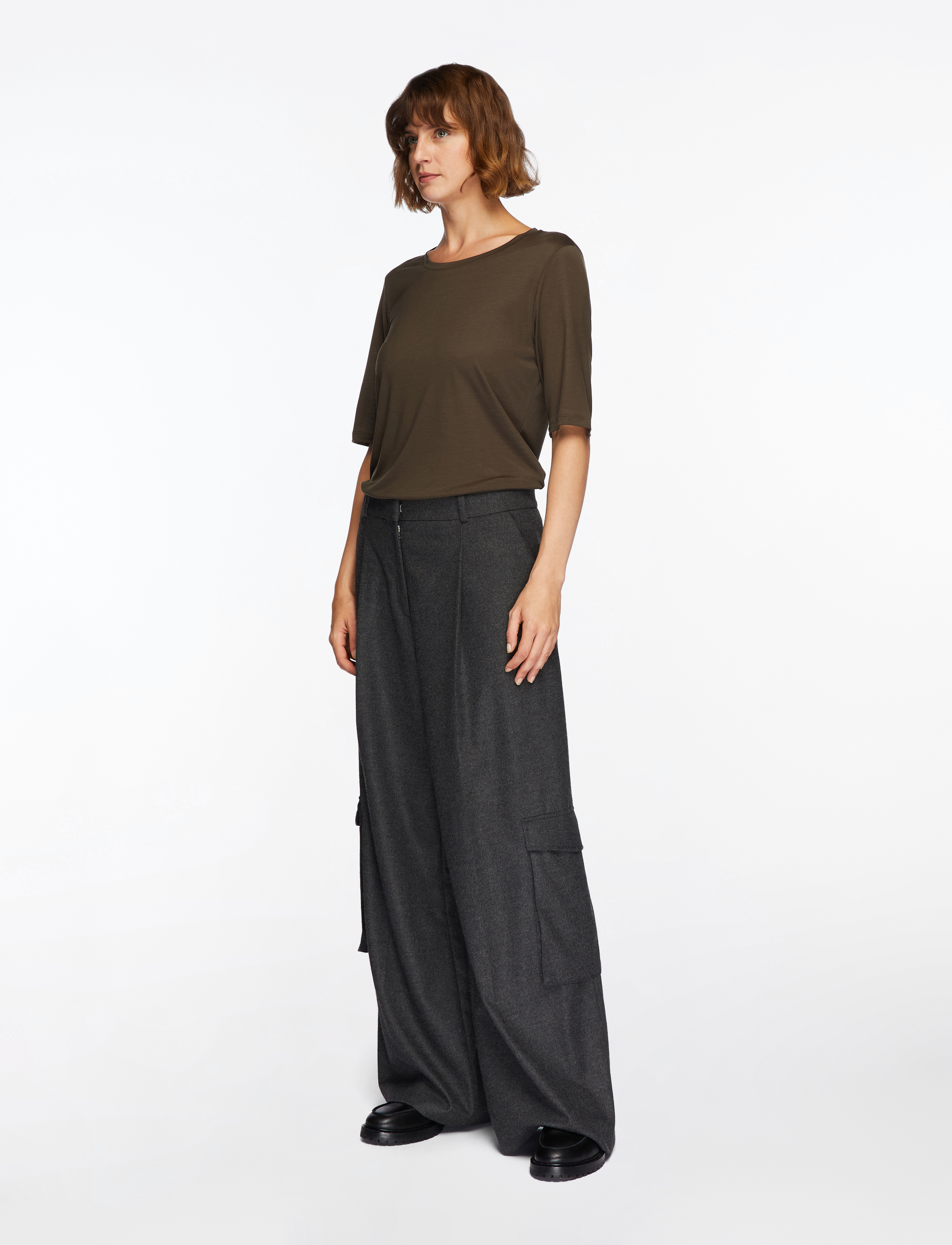 Filippa K - Elena Tee - t-shirts - dark khaki green - 3