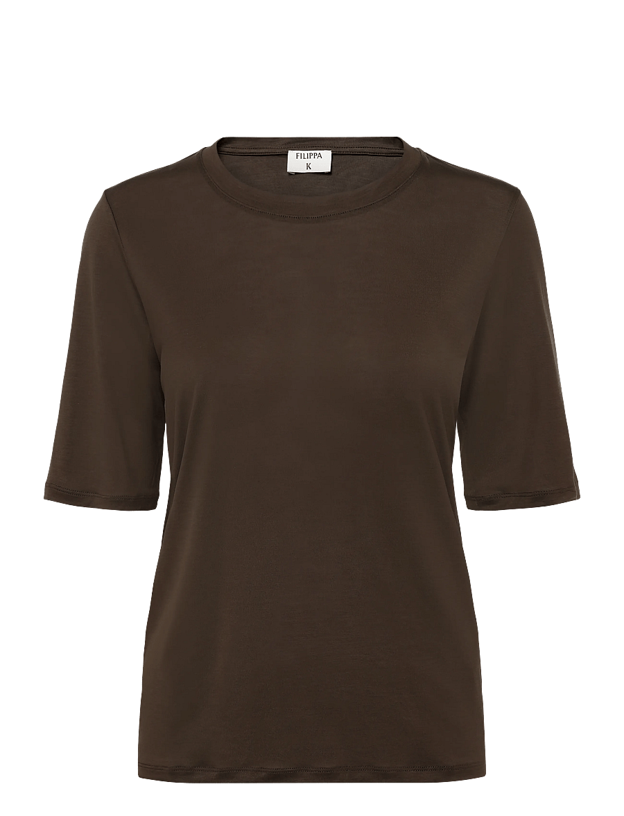 Filippa K - Elena Tee - t-shirts - ebony brown - 1