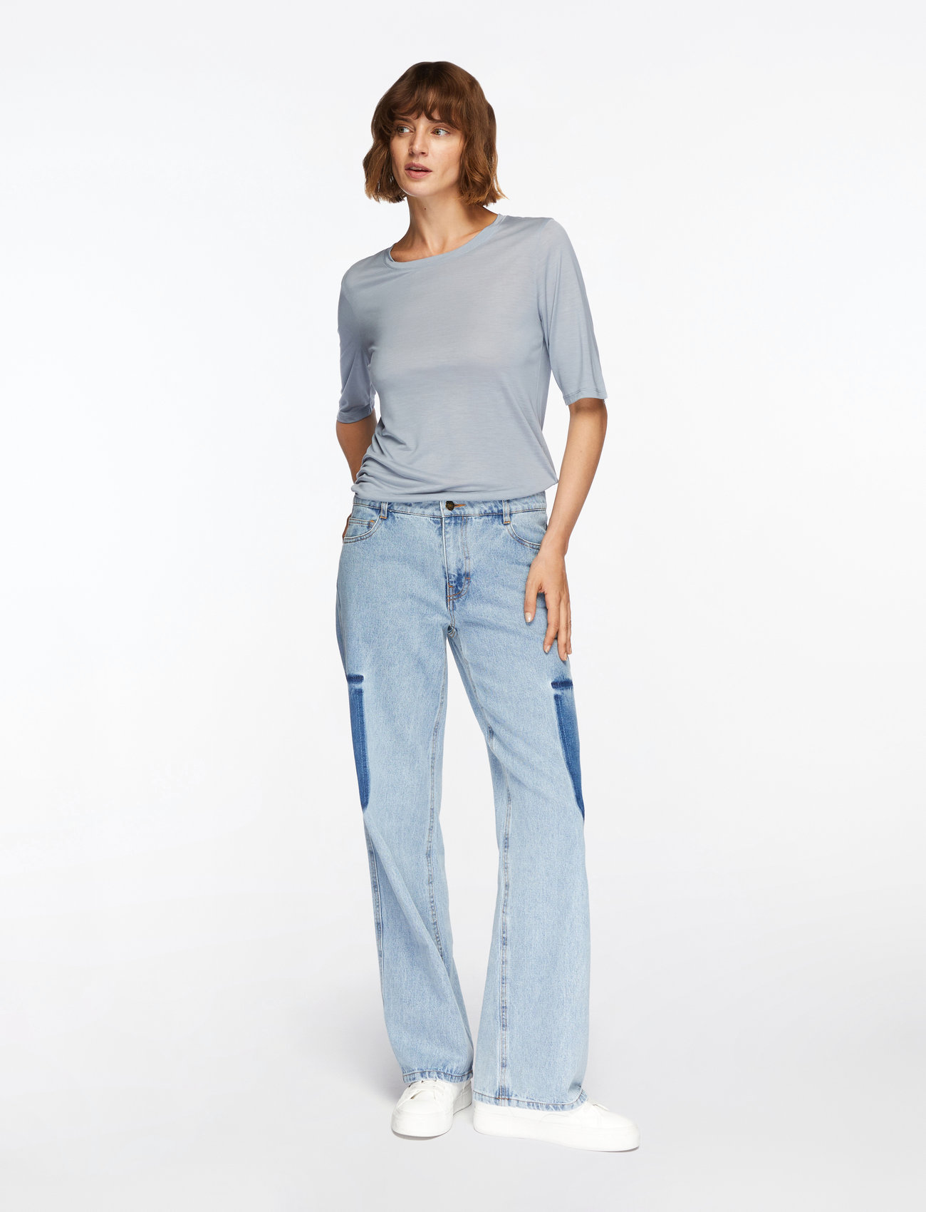Filippa K - Elena Tee - t-shirts & tops - fog blue - 2