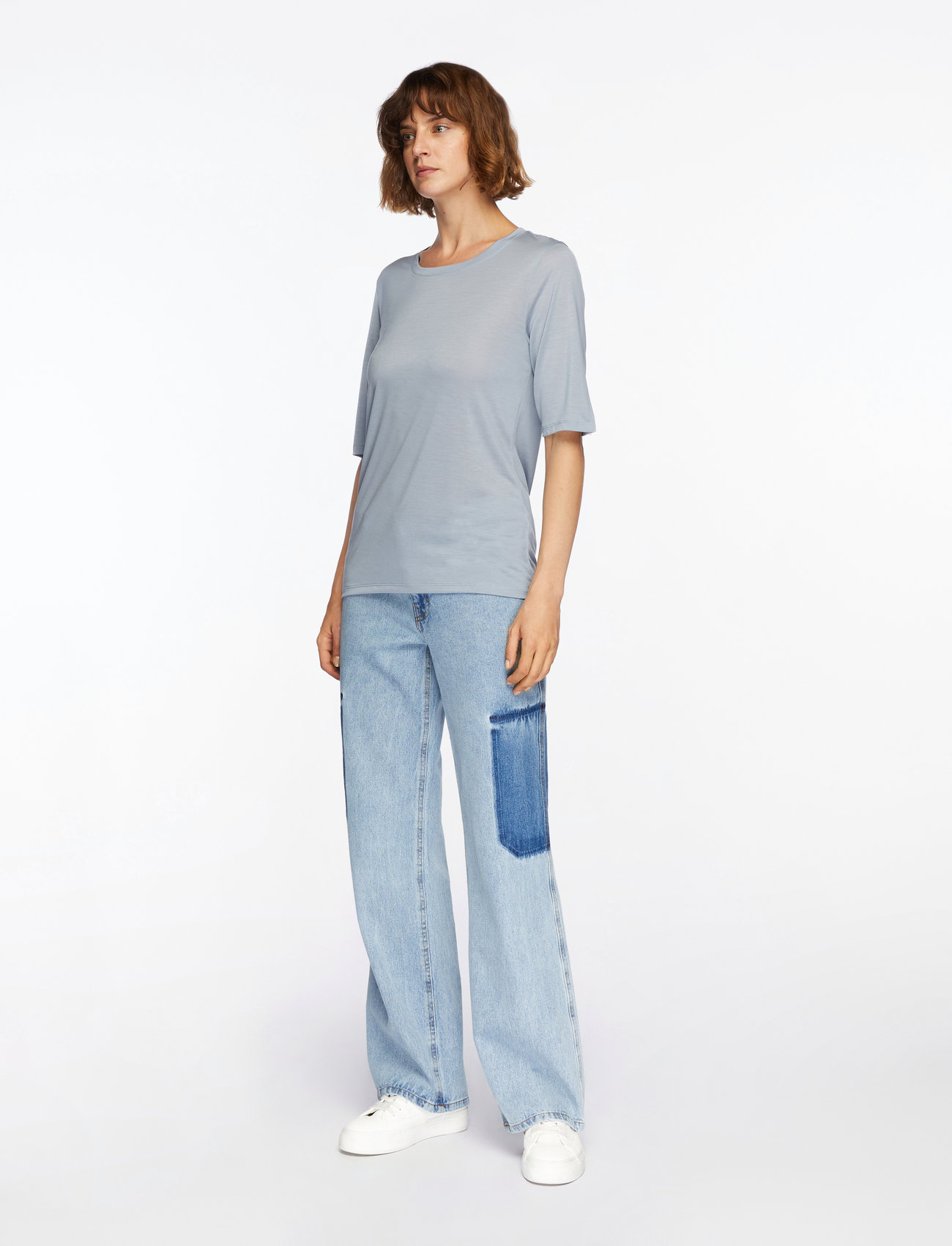 Filippa K - Elena Tee - t-shirts & tops - fog blue - 3