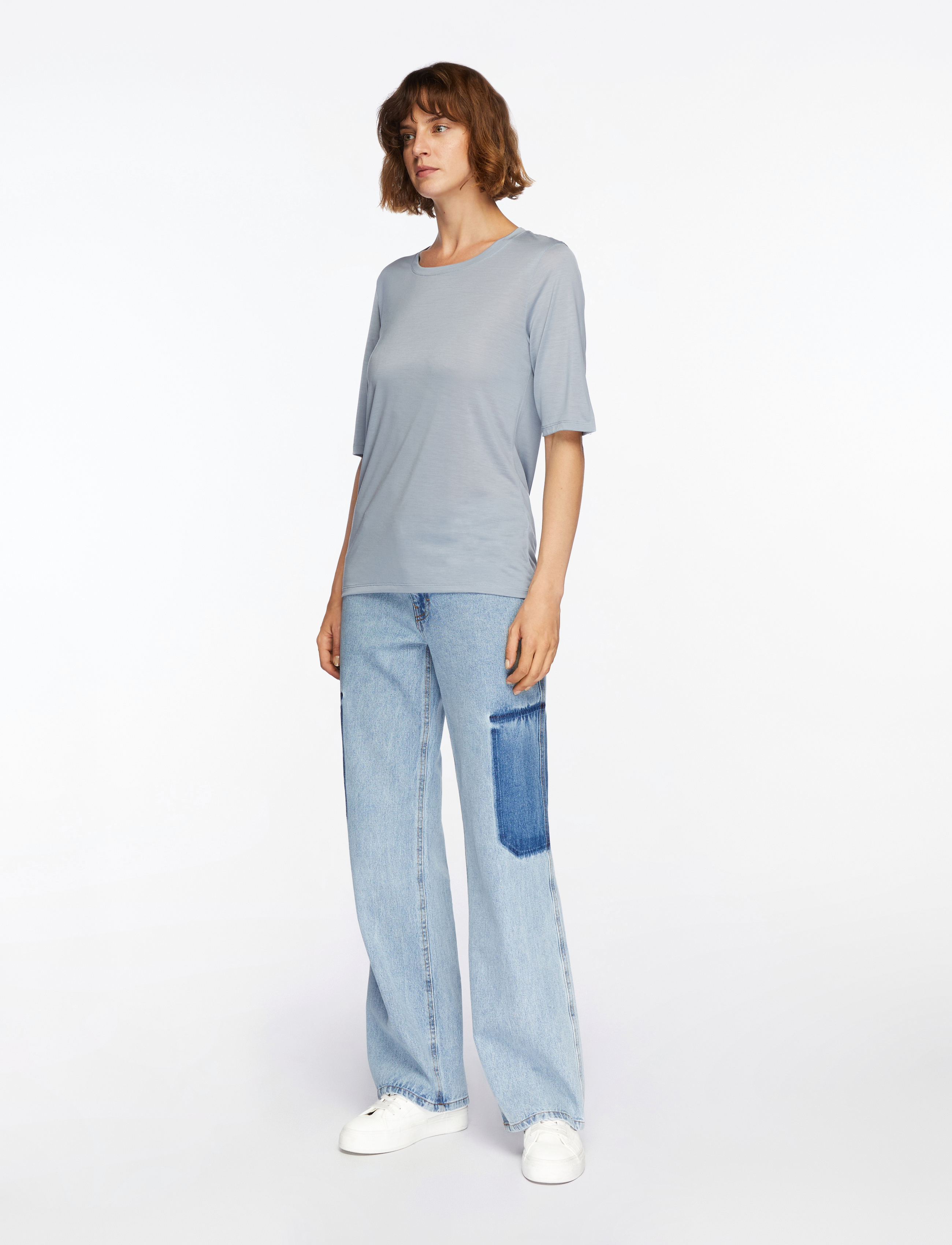 Filippa K - Elena Tee - t-shirts - fog blue - 3