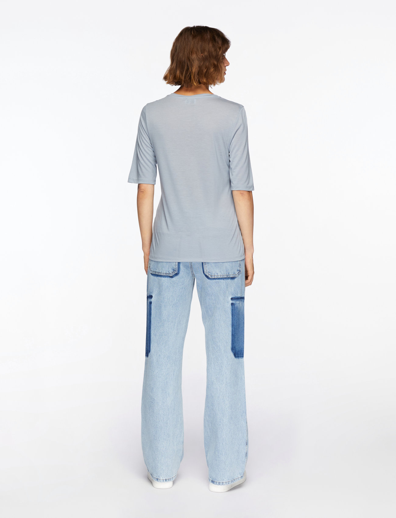 Filippa K - Elena Tee - t-shirts & tops - fog blue - 4