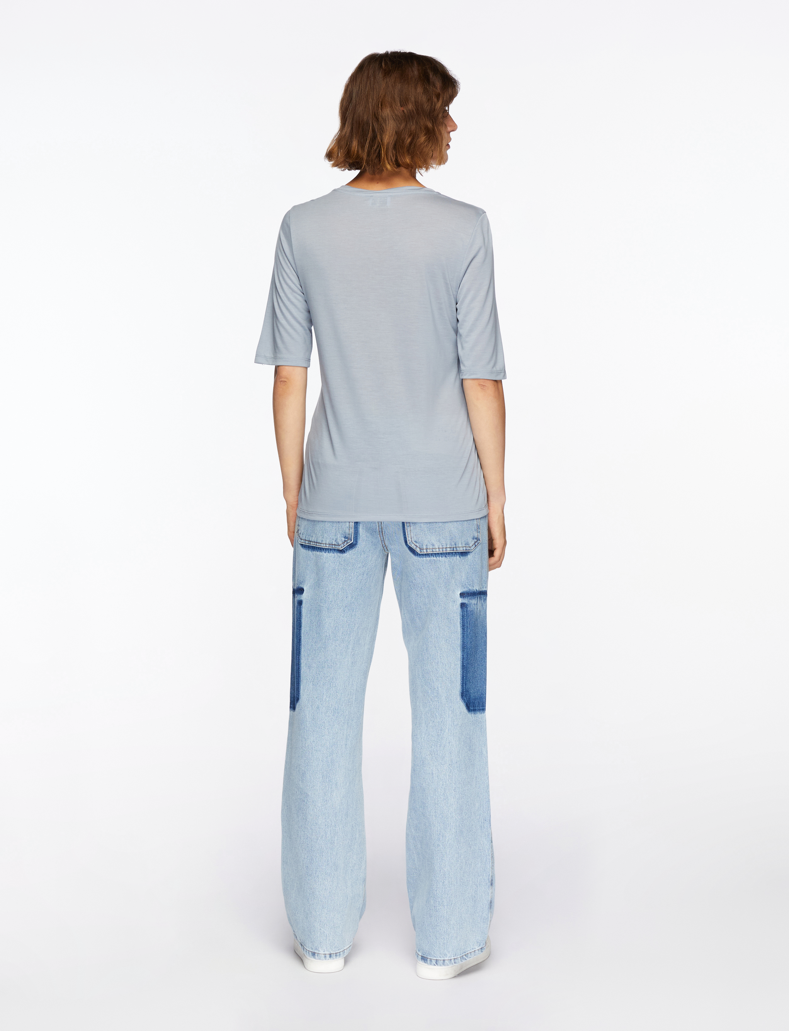 Filippa K - Elena Tee - t-shirts - fog blue - 4