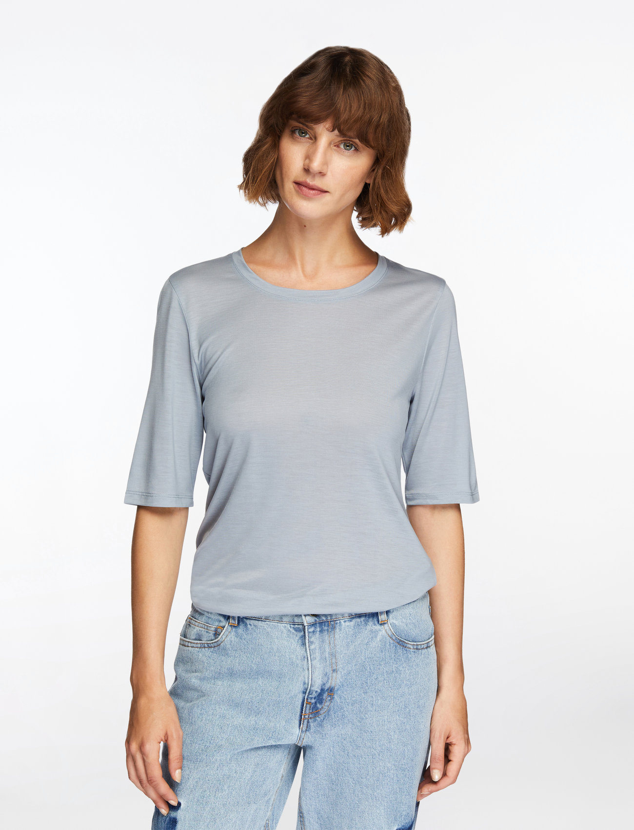 Filippa K - Elena Tee - t-shirts & tops - fog blue - 0