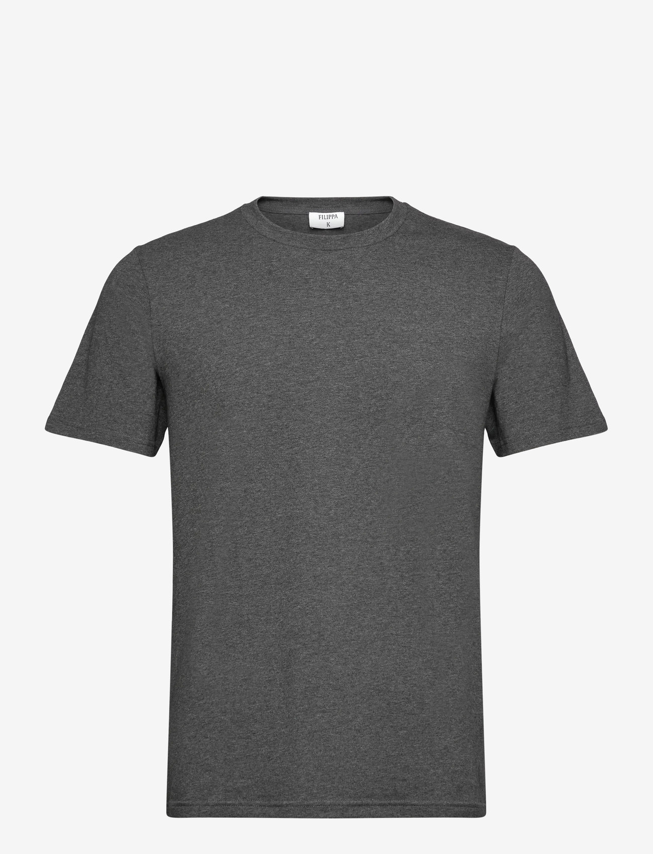 Filippa K - Stretch Cotton Tee - kortärmade t-shirts - anthracite melange - 0