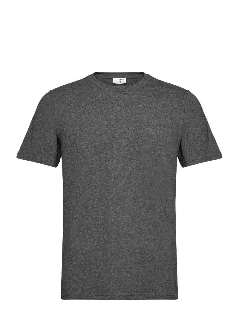Filippa K - Stretch Cotton Tee - kortärmade t-shirts - anthracite melange - 0