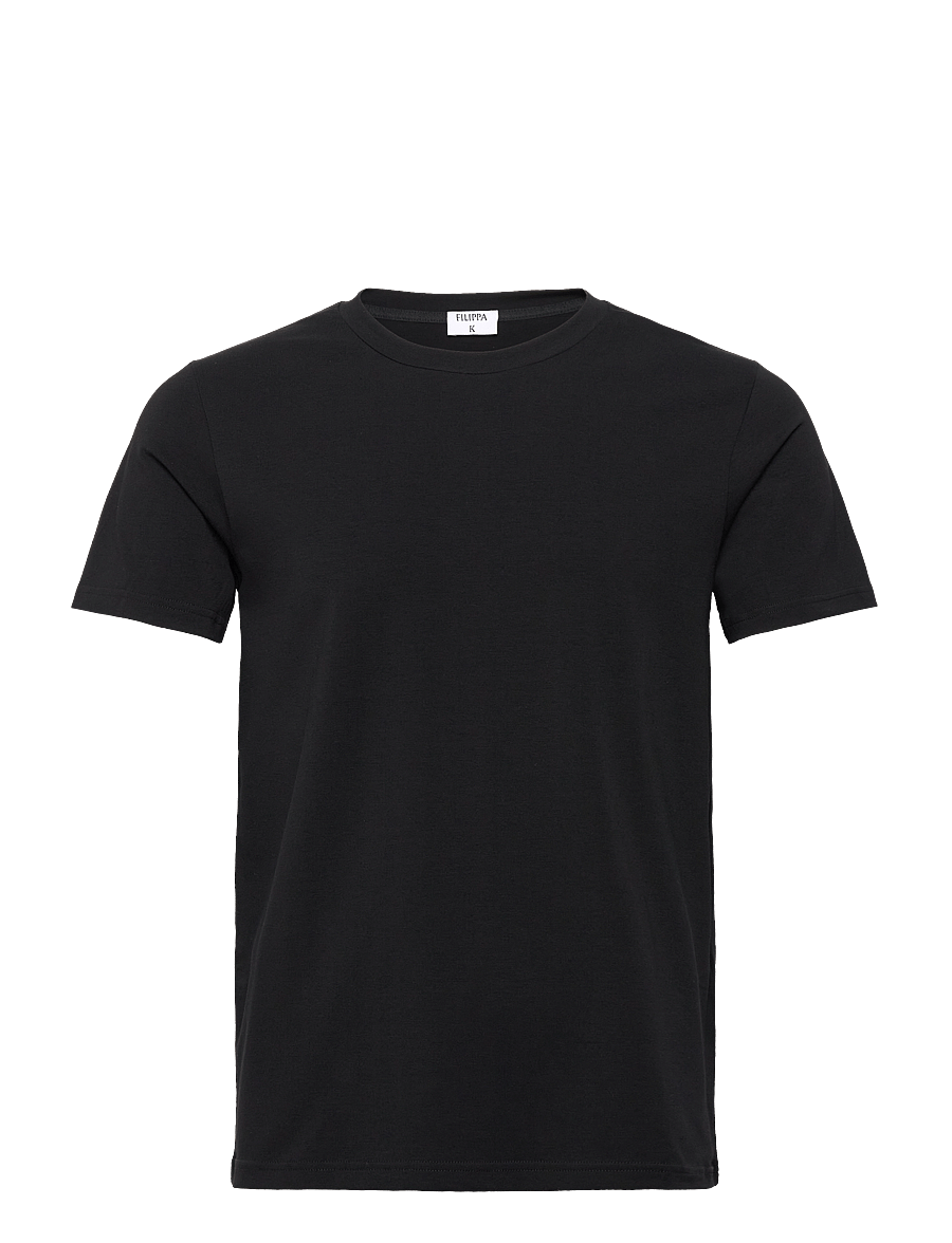 Filippa K - Stretch Cotton Tee - kortärmade t-shirts - black - 0