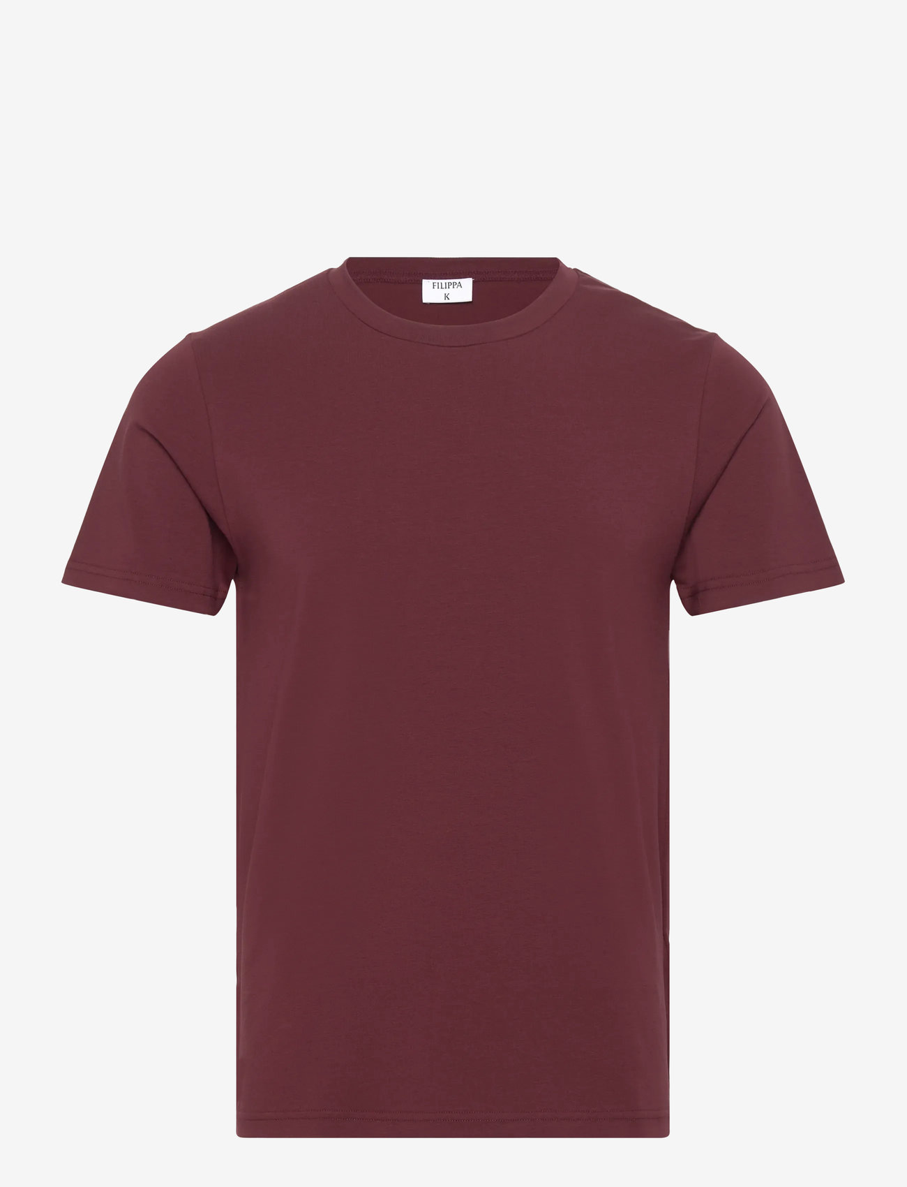 Filippa K - Stretch Cotton Tee - kortærmede t-shirts - burgundy - 0