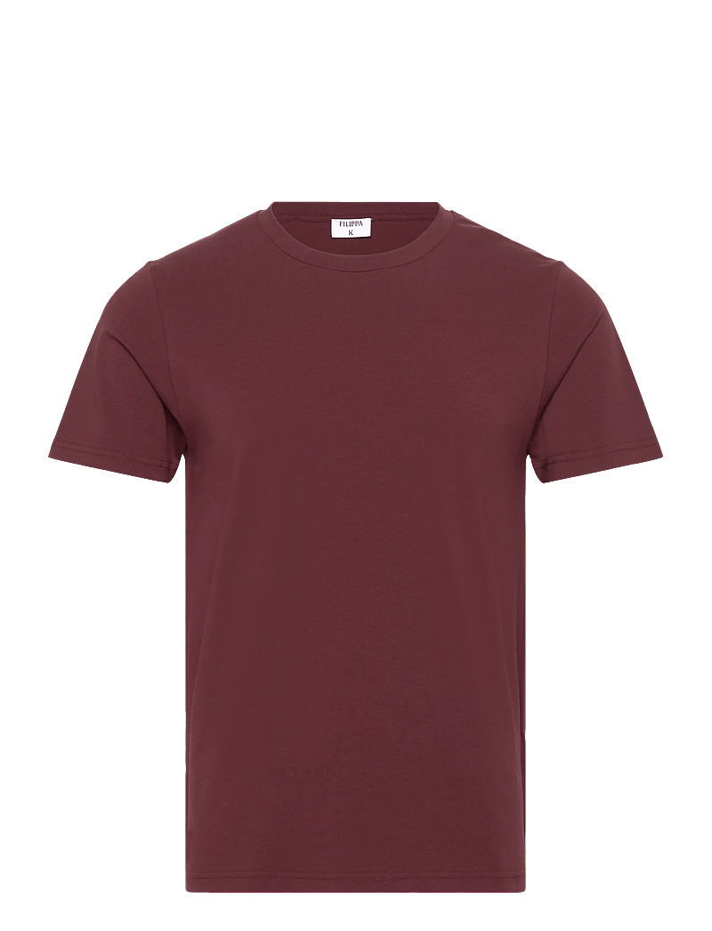 Filippa K - Stretch Cotton Tee - kortærmede t-shirts - burgundy - 0