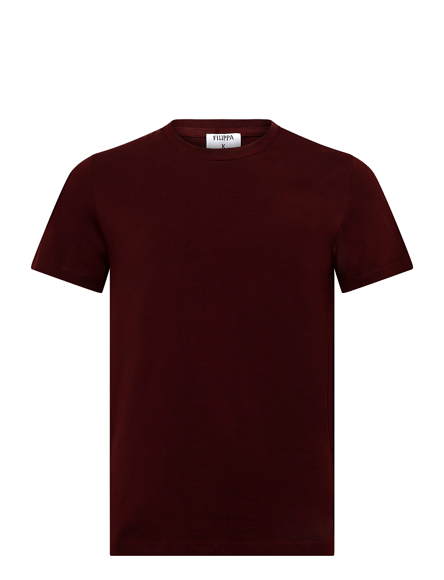 Filippa K - Stretch Cotton Tee - t-shirts - dark burgundy - 0