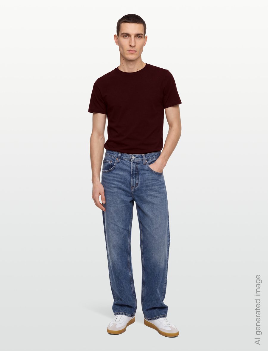 Filippa K - Stretch Cotton Tee - kortærmede t-shirts - dark burgundy - 0