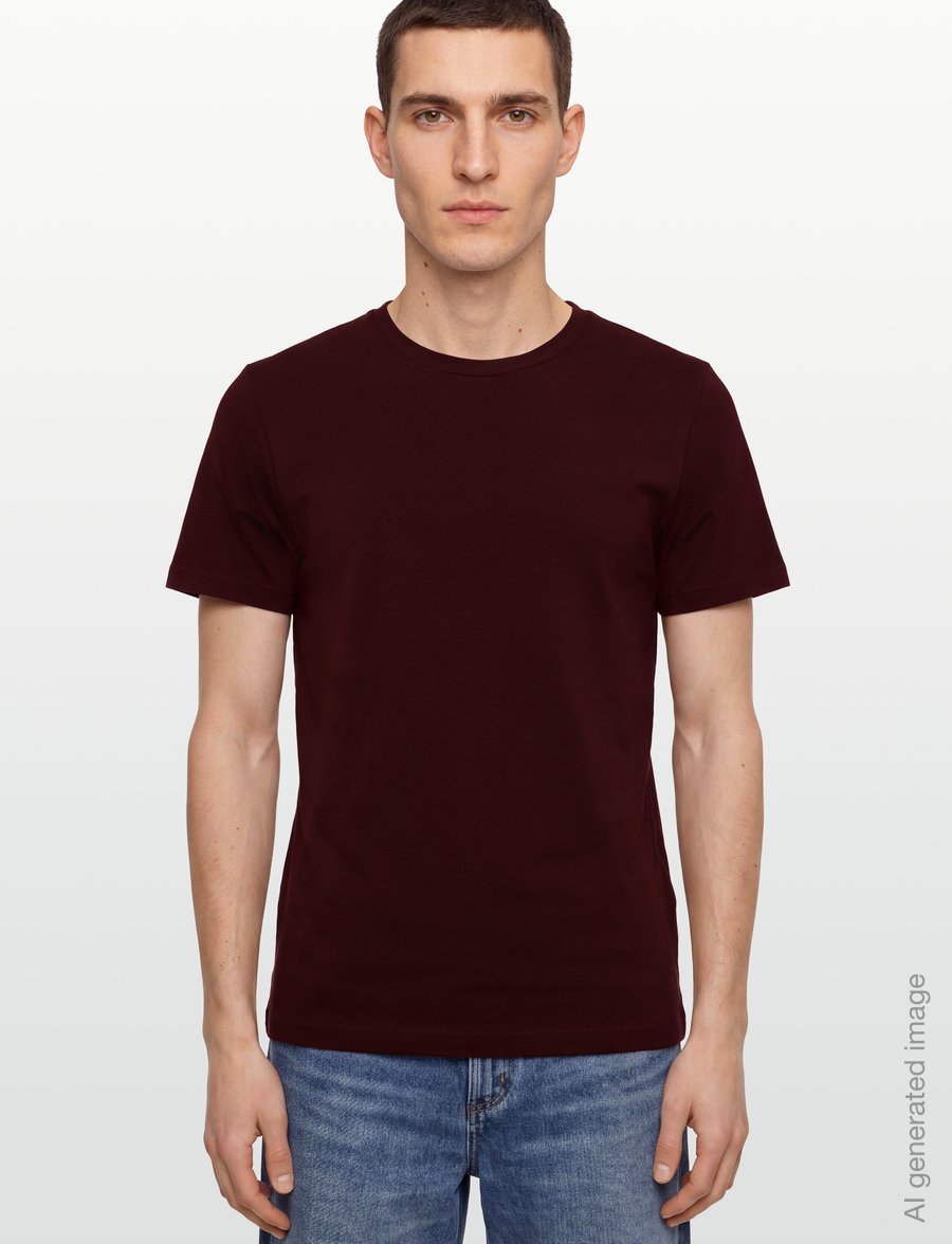 Filippa K - Stretch Cotton Tee - kortærmede t-shirts - dark burgundy - 3
