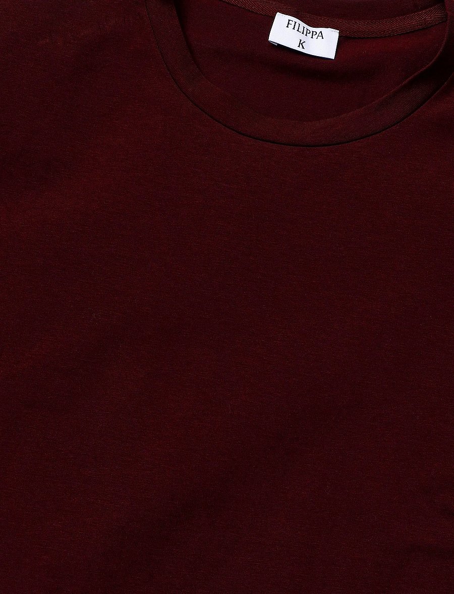 Filippa K - Stretch Cotton Tee - t-shirts - dark burgundy - 2