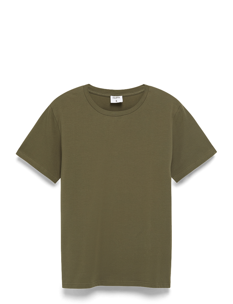Filippa K - Stretch Cotton Tee - t-shirts - dark olive green - 1