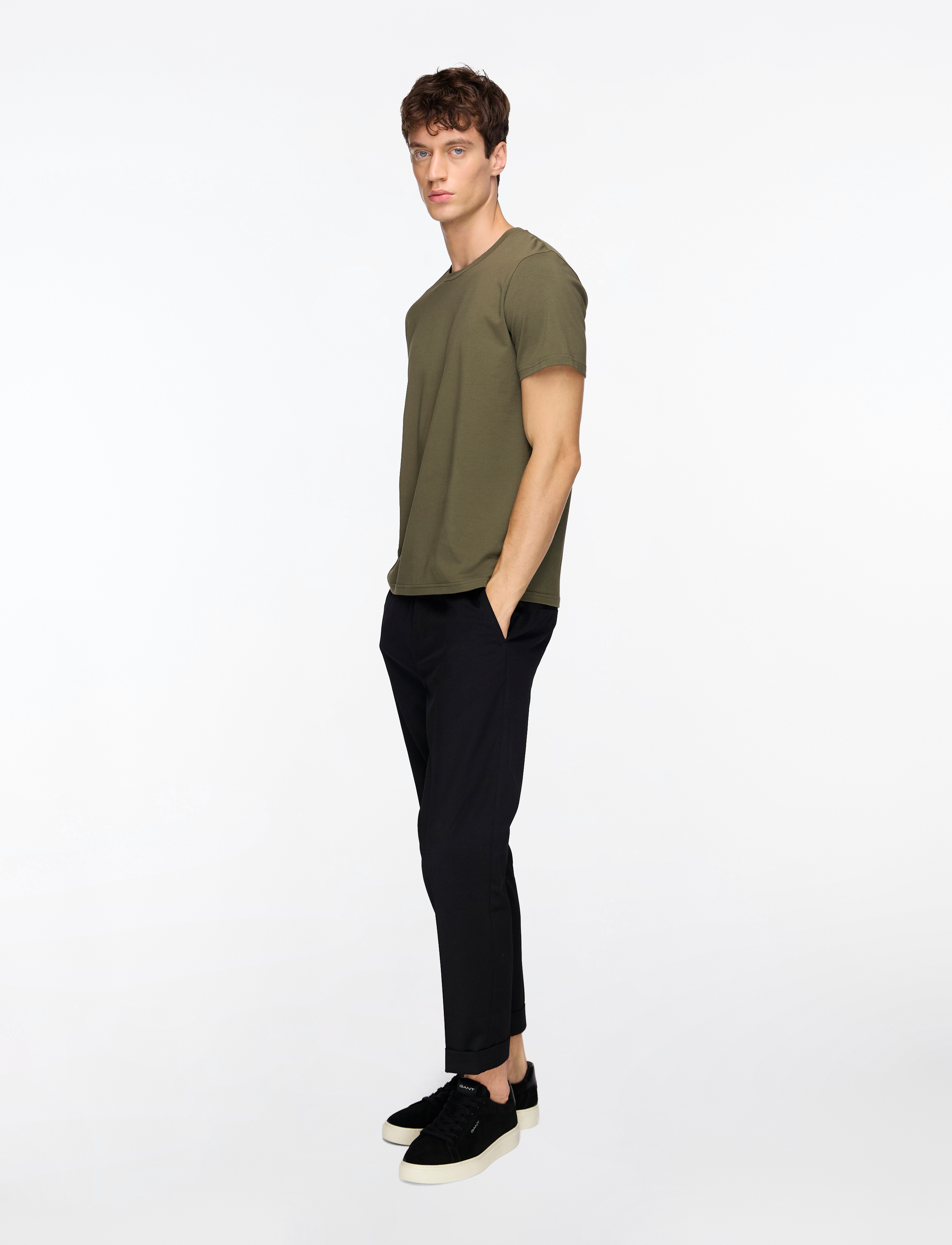 Filippa K - Stretch Cotton Tee - sünnipäevakingitused - dark olive green - 3