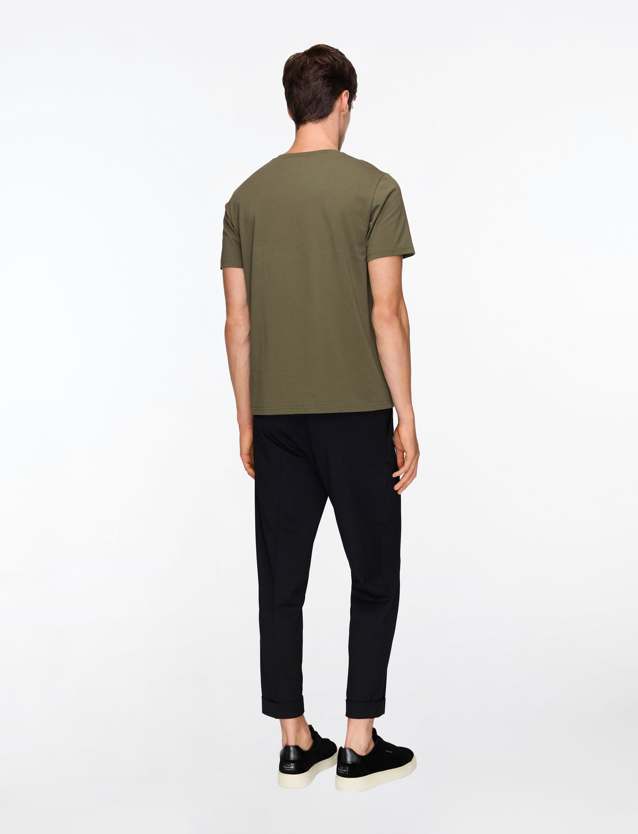 Filippa K - Stretch Cotton Tee - lühikeste varrukatega t-särgid - dark olive green - 4