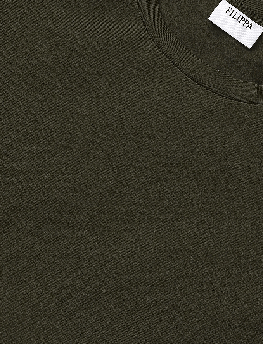 Filippa K - Stretch Cotton Tee - kurzärmelig - ebony brown - 5