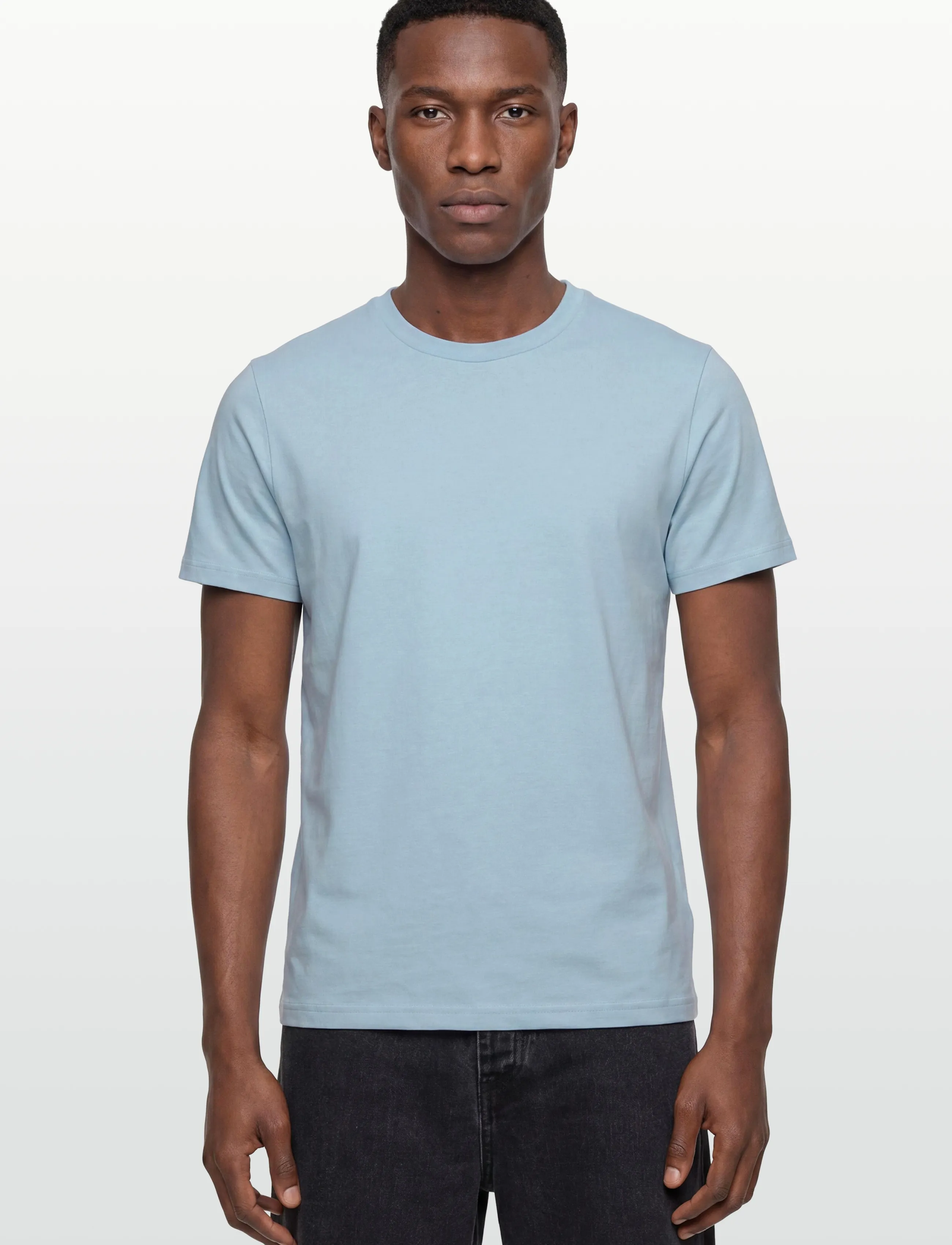 Filippa K - Stretch Cotton Tee - stutterma bolir - frost blue - 3