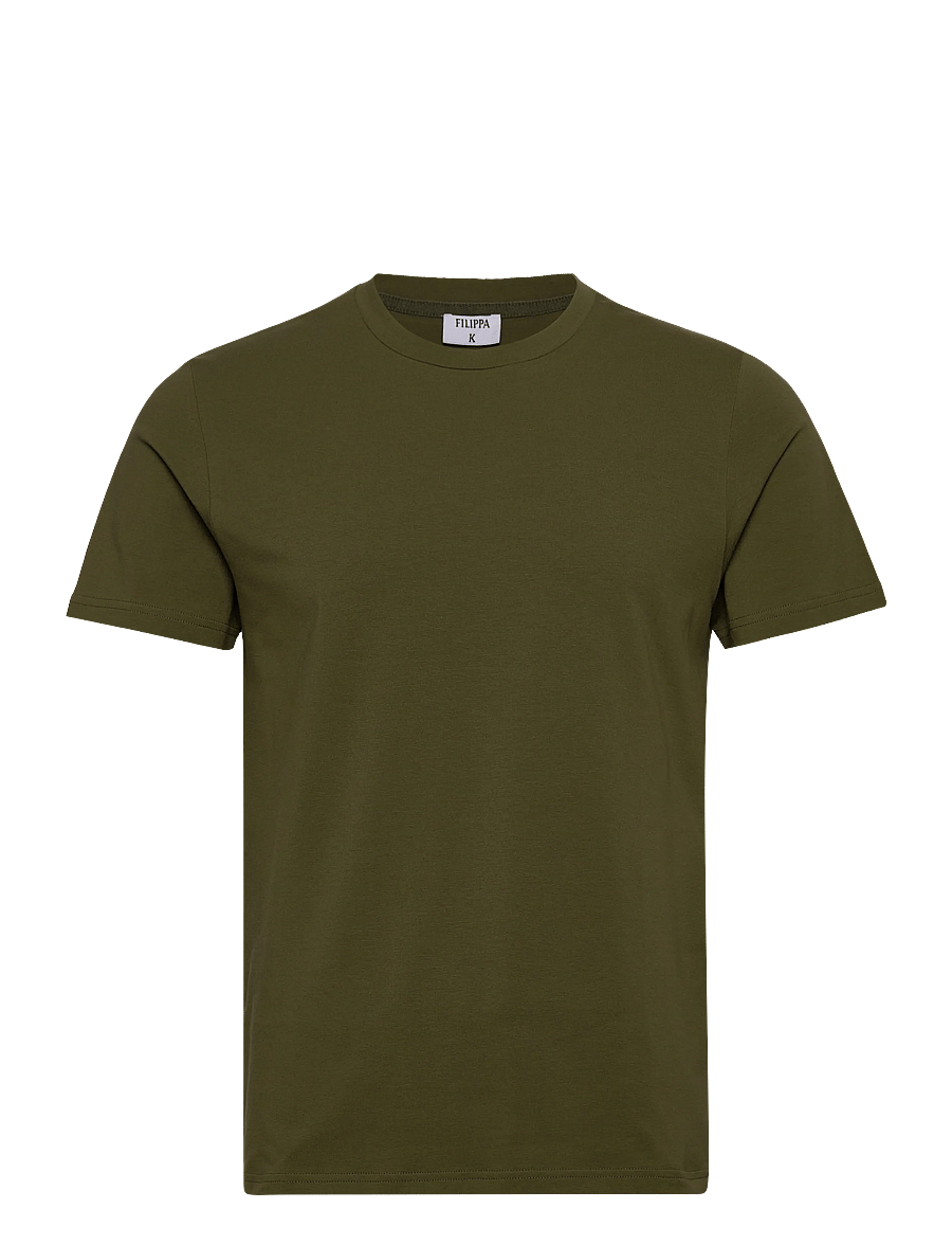 Filippa K - Stretch Cotton Tee - short-sleeved t-shirts - laurel green - 1