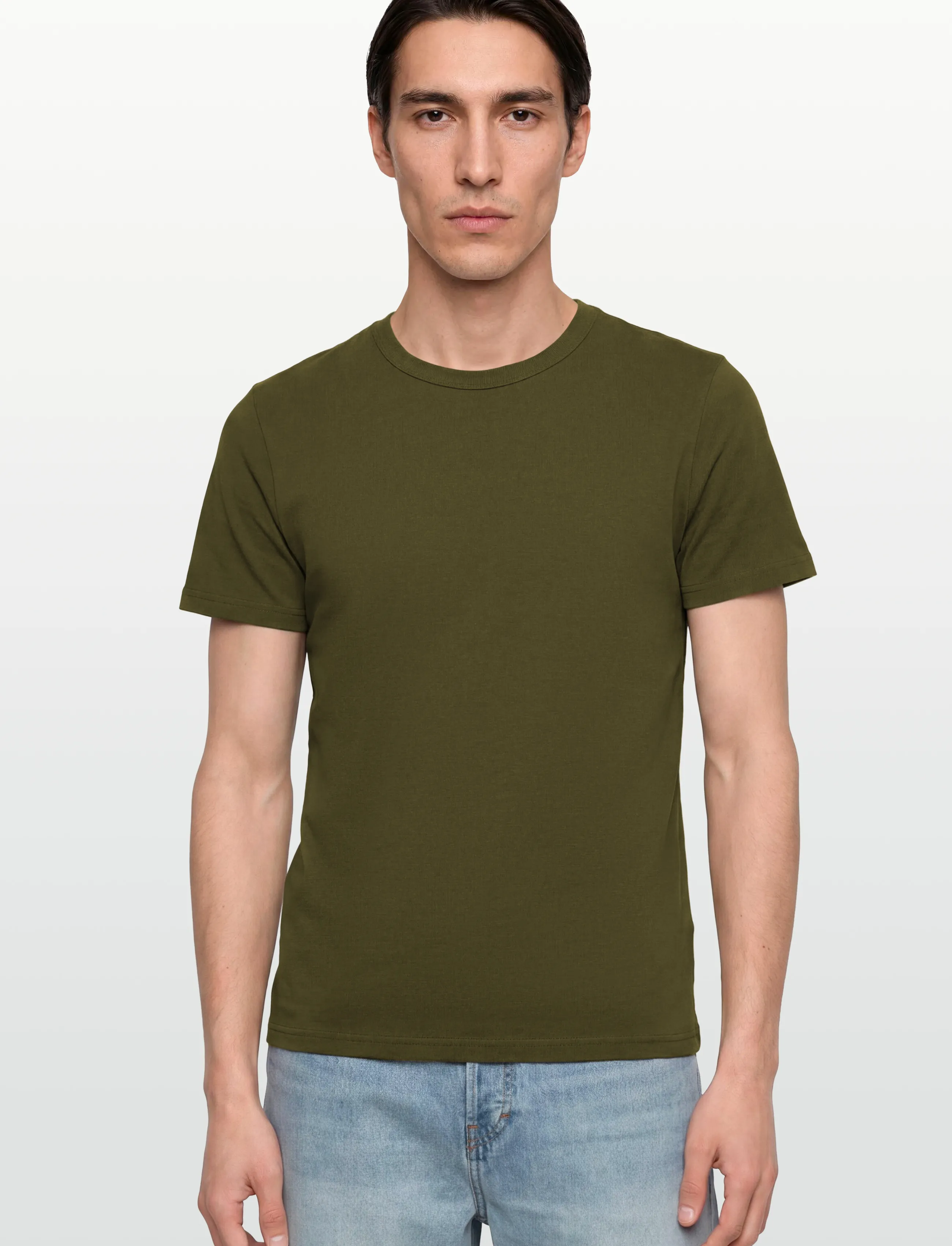 Filippa K - Stretch Cotton Tee - short-sleeved t-shirts - laurel green - 3