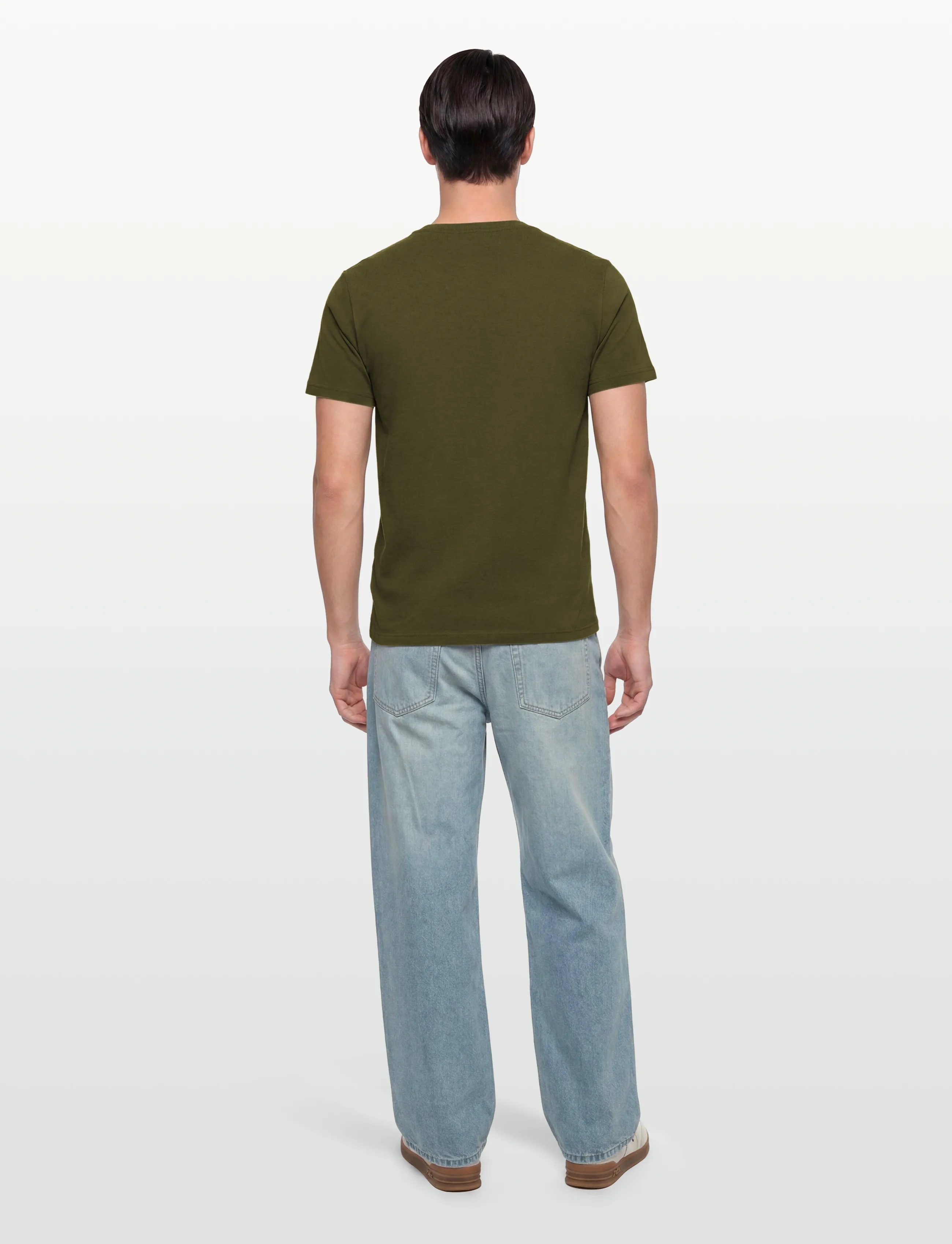 Filippa K - Stretch Cotton Tee - short-sleeved t-shirts - laurel green - 4