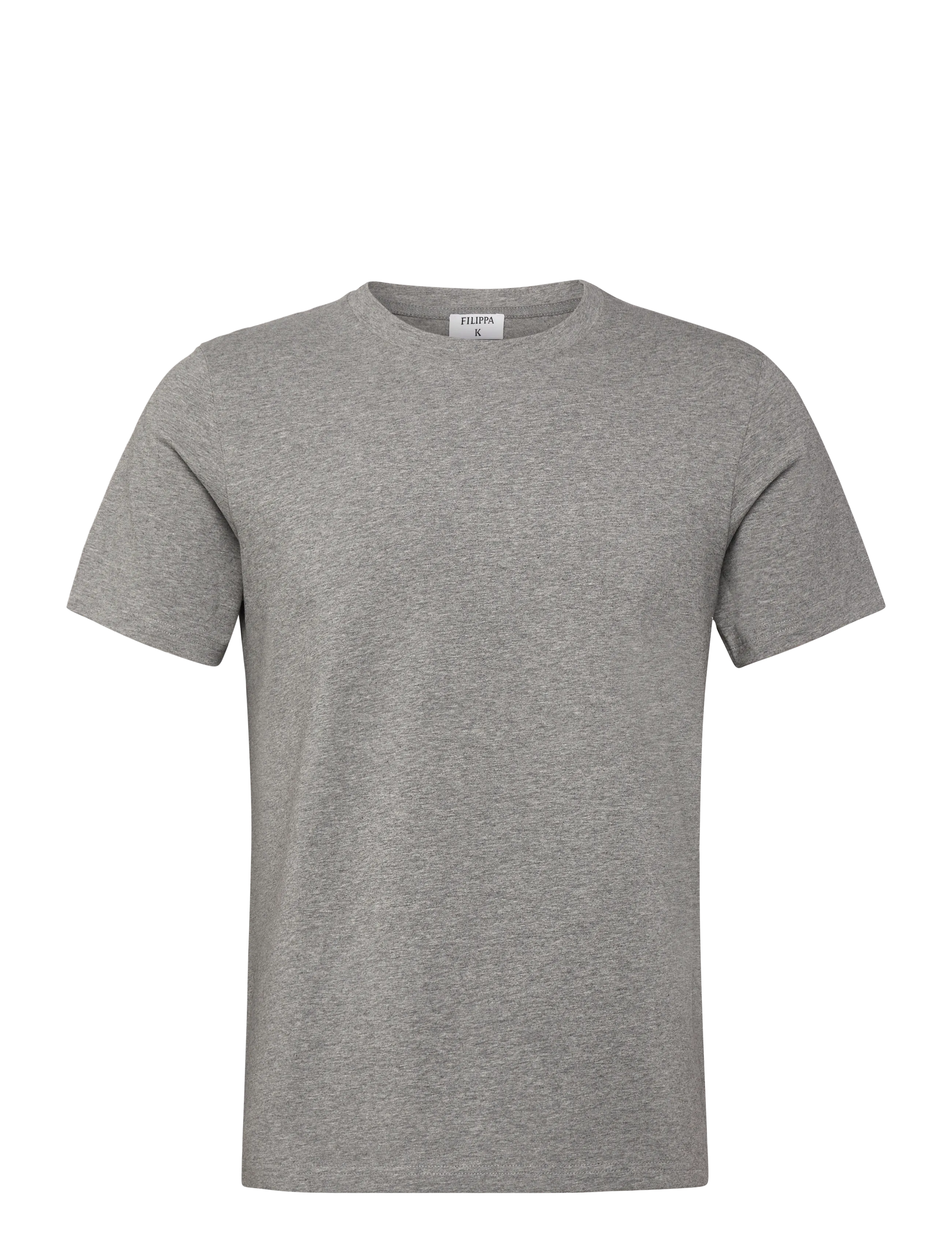 Filippa K Stretch Cotton Tee - Marškinėliai - MID GREY MELANGE / grey