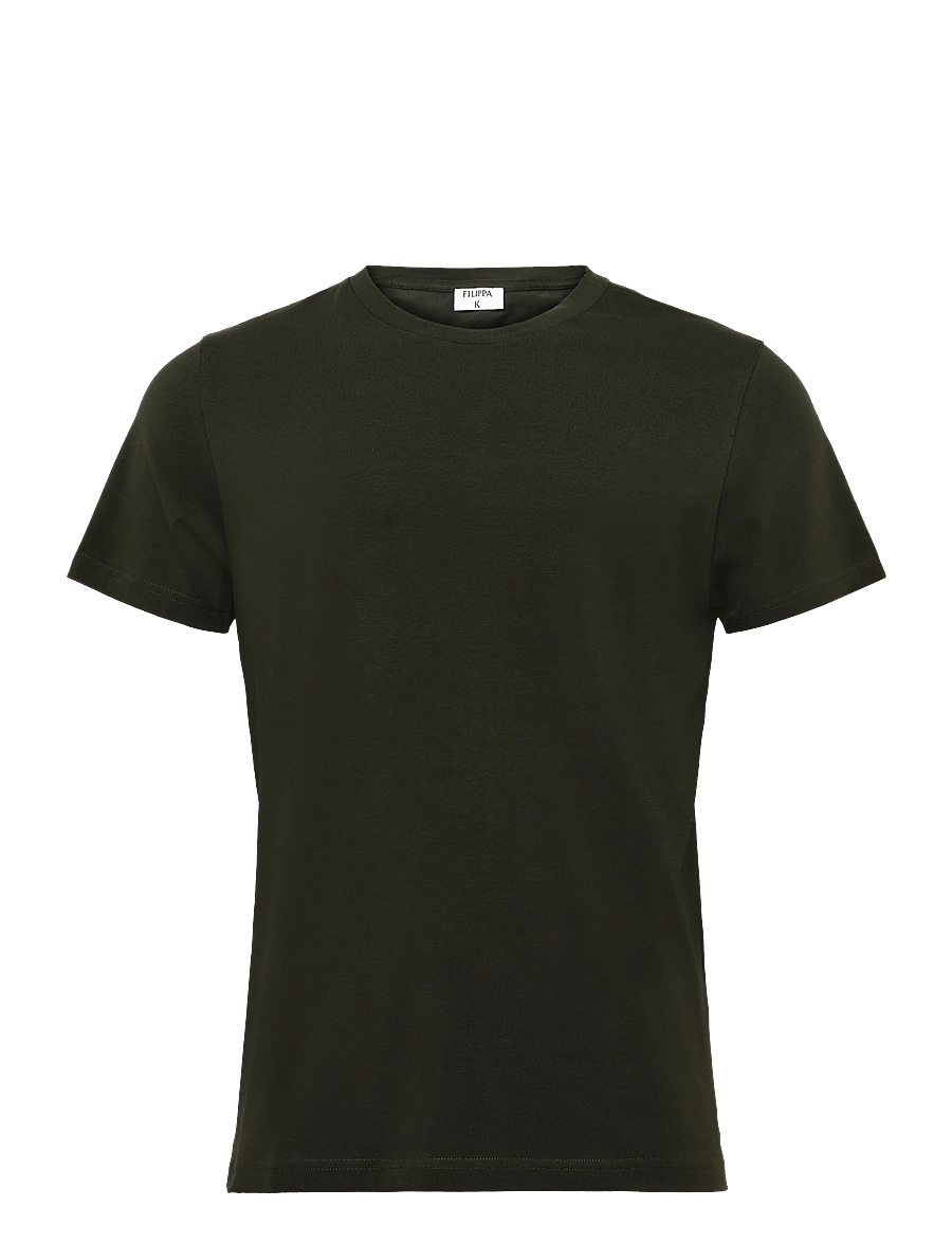 Filippa K - Stretch Cotton Tee - kortærmede t-shirts - night green - 0