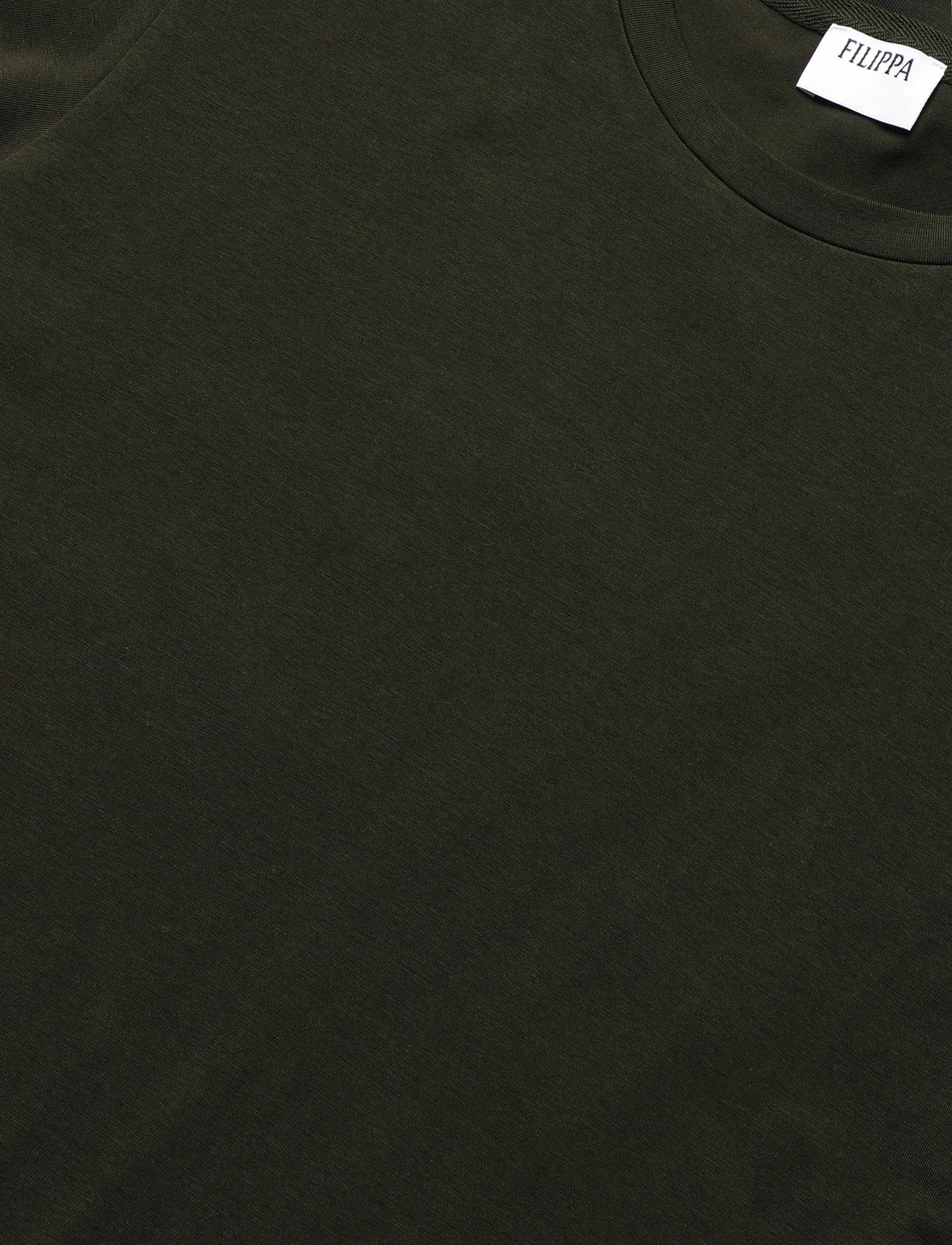 Filippa K - Stretch Cotton Tee - kortærmede t-shirts - night green - 2