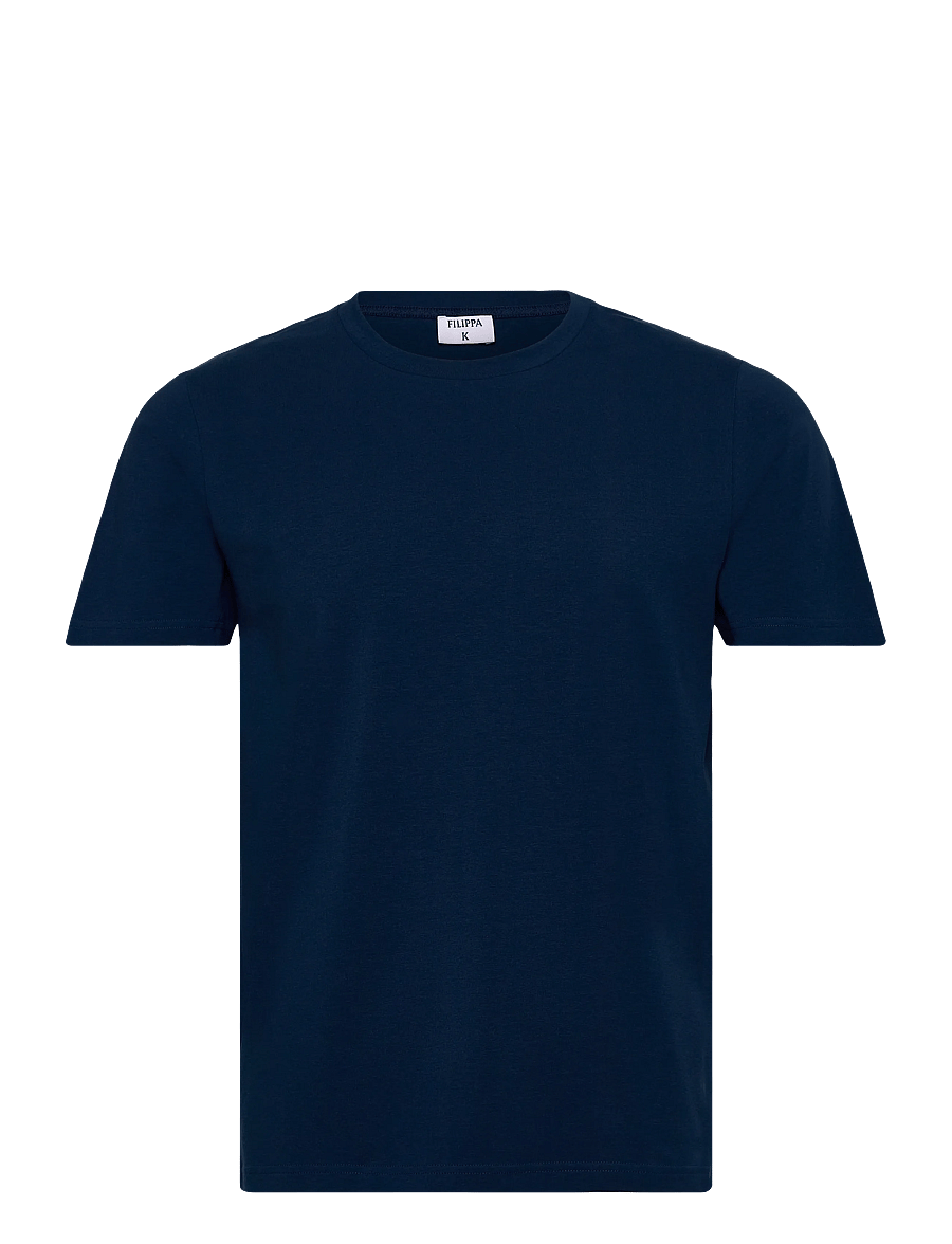Filippa K - Stretch Cotton Tee - kortärmade t-shirts - night teal - 1