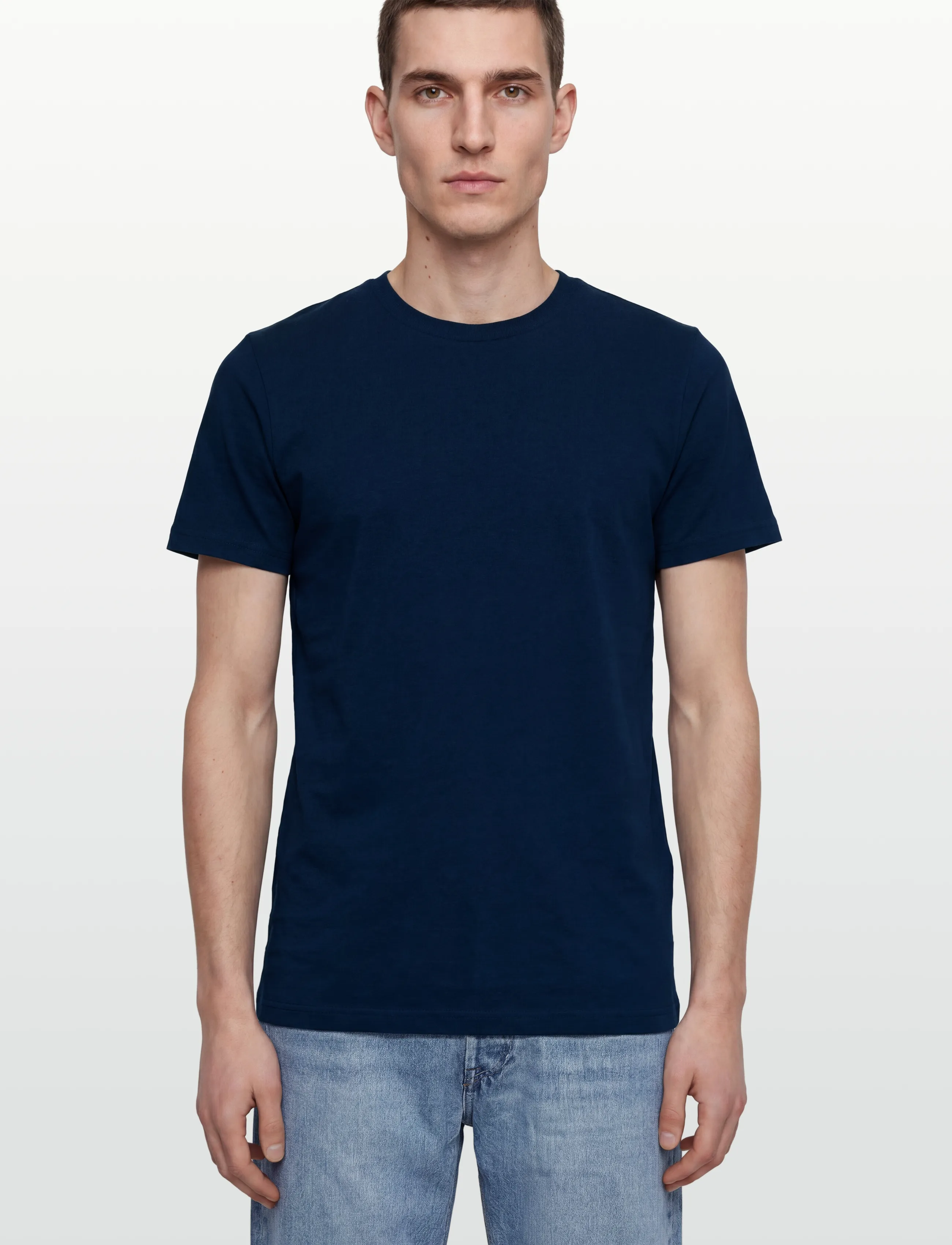 Filippa K - Stretch Cotton Tee - kortärmade t-shirts - night teal - 3