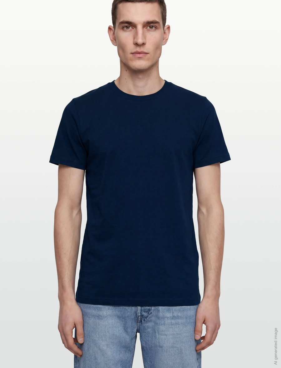 Filippa K - Stretch Cotton Tee - kortärmade t-shirts - night teal - 3