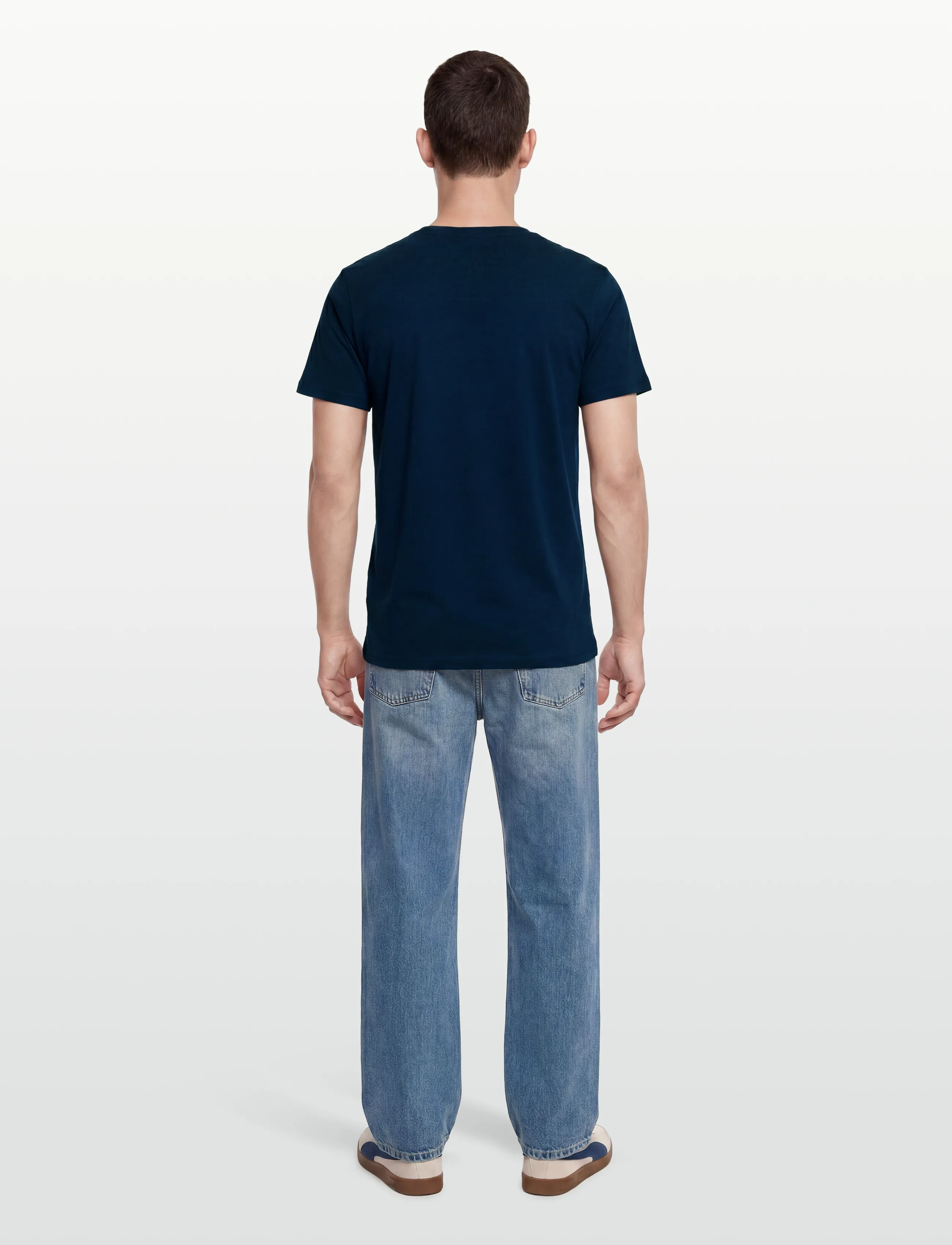 Filippa K - Stretch Cotton Tee - kortärmade t-shirts - night teal - 4