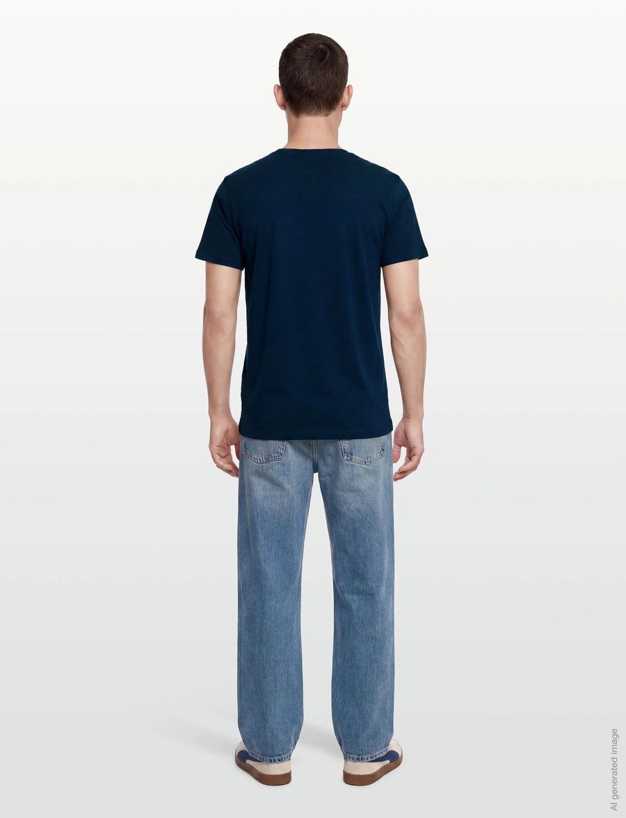 Filippa K - Stretch Cotton Tee - kortärmade t-shirts - night teal - 4