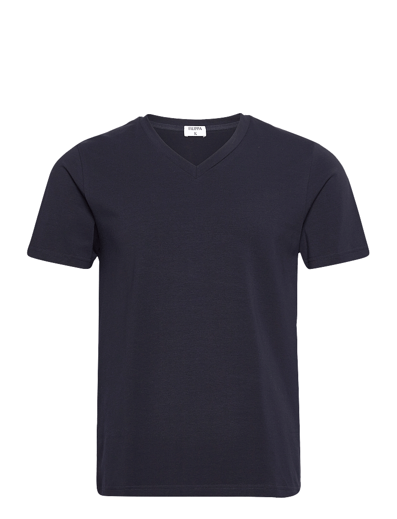 Filippa K - Stretch V-Neck Tee - kortärmade t-shirts - navy - 0