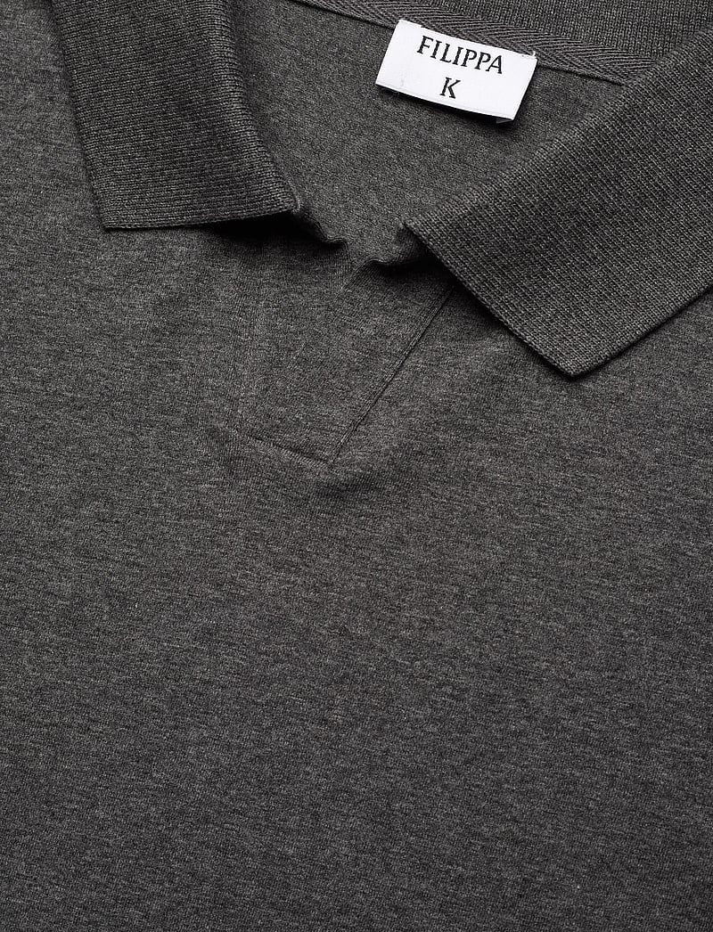 Filippa K - Stretch Cotton Polo T-Shirt - kurzärmelig - anthracite melange - 2