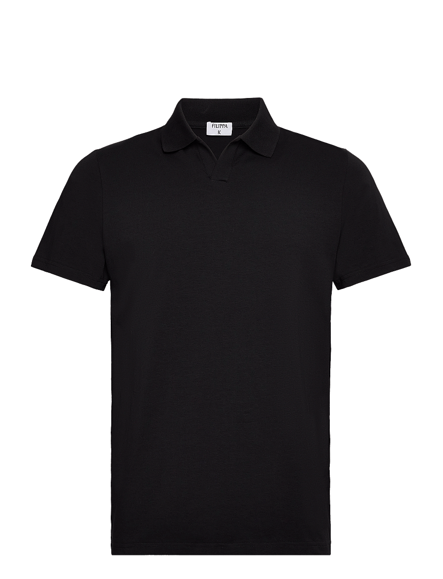 Filippa K - Stretch Cotton Polo T-Shirt - kurzärmelig - black - 0