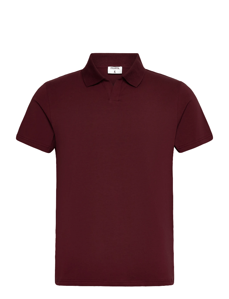 Filippa K - Stretch Cotton Polo T-Shirt - kortærmede poloer - burgundy - 0