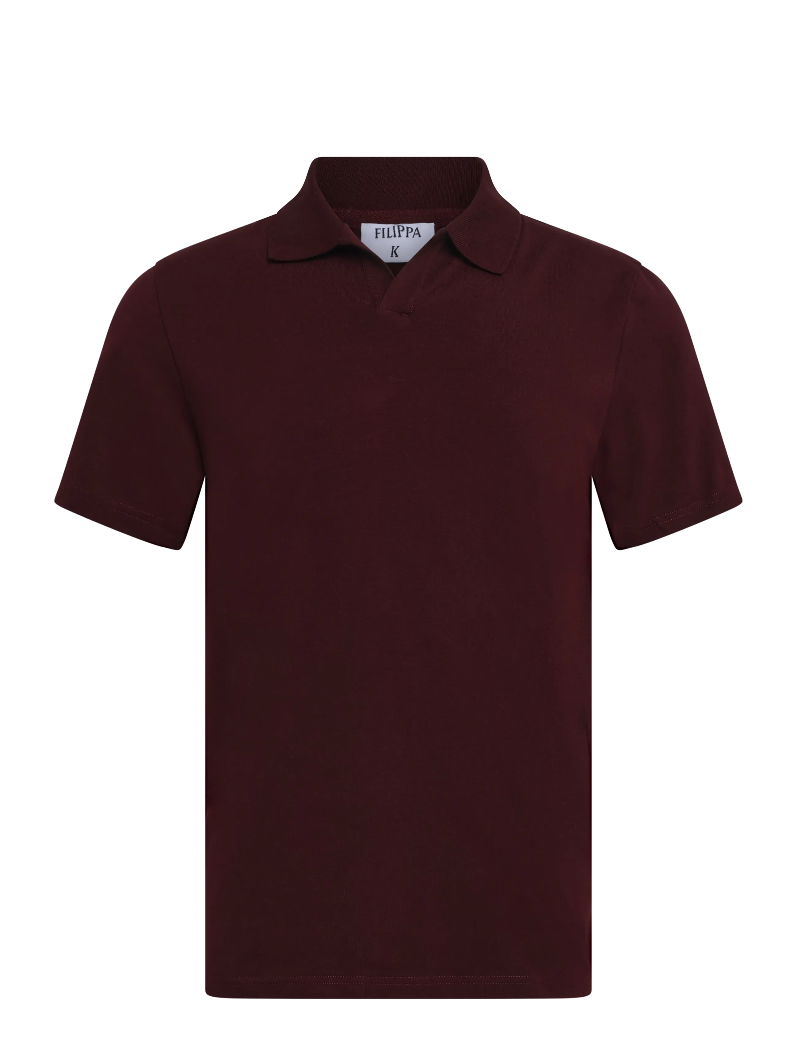 Filippa K - Stretch Cotton Polo T-Shirt - kortärmade pikéer - dark burgundy - 1