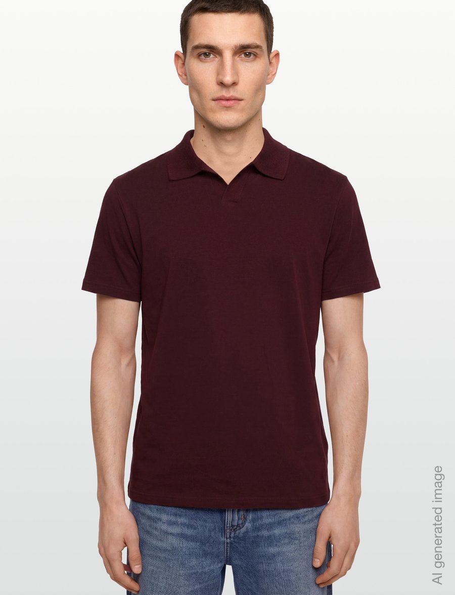 Filippa K - Stretch Cotton Polo T-Shirt - kurzärmelig - dark burgundy - 3