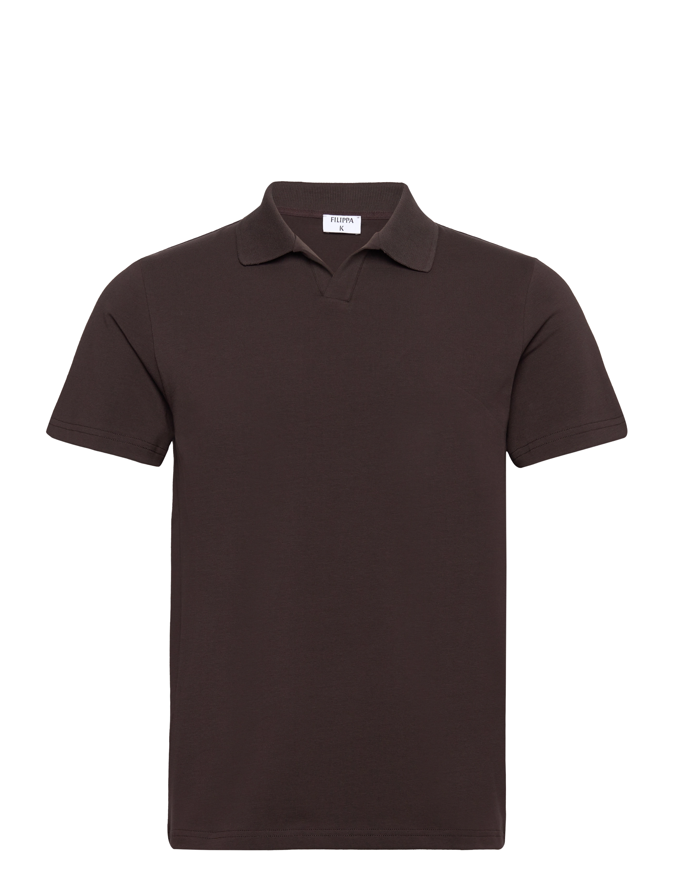 Filippa K Stretch Cotton Polo T-Shirt - Filippa K - DARK CHOCOLATE / brown