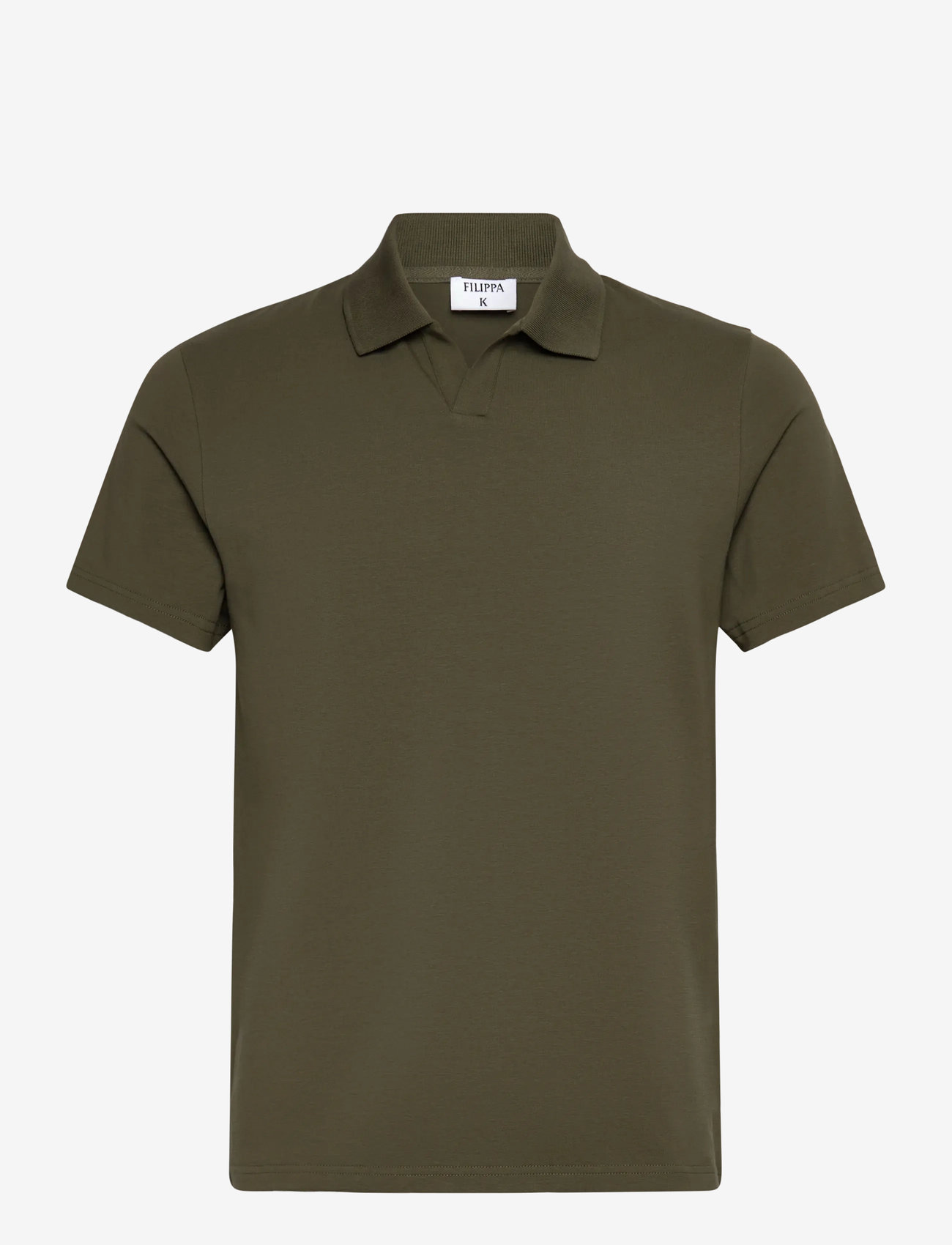 Filippa K - Stretch Cotton Polo T-Shirt - kortærmede poloer - dark olive green - 0
