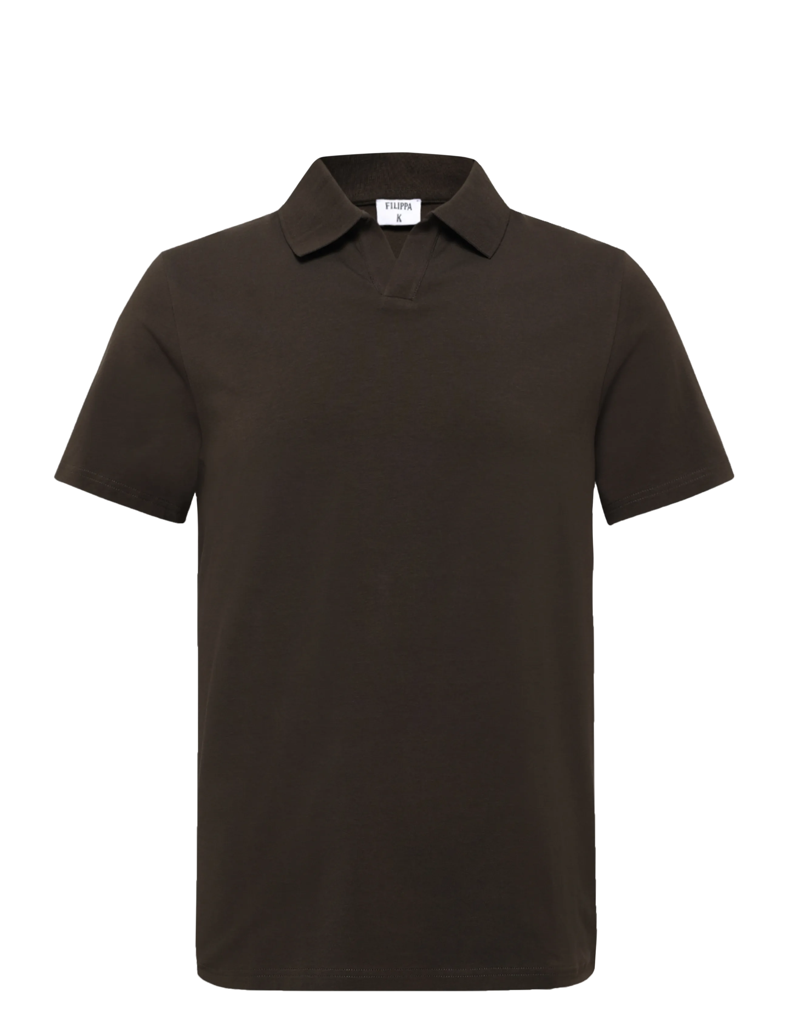 Filippa K Stretch Cotton Polo T-Shirt - Uus - EBONY BROWN / brown