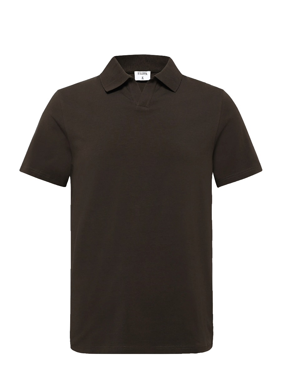 Filippa K - Stretch Cotton Polo T-Shirt - lühikeste varrukatega polod - ebony brown - 0