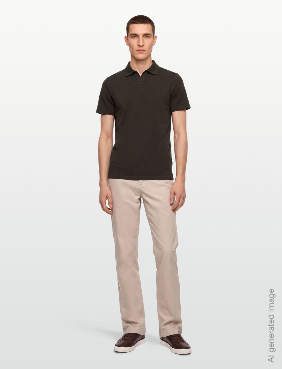 Filippa K - Stretch Cotton Polo T-Shirt - kortärmade pikéer - ebony brown - 0