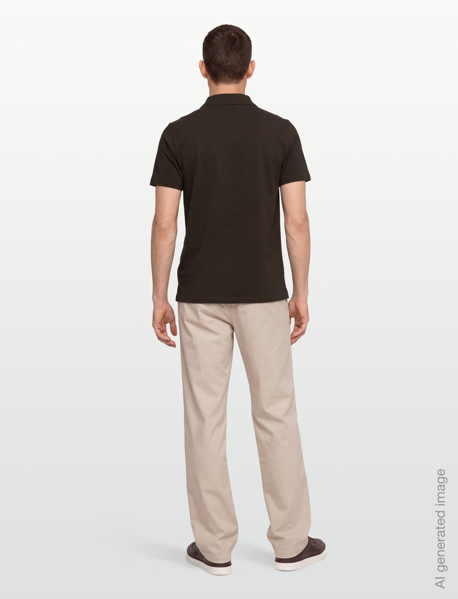 Filippa K - Stretch Cotton Polo T-Shirt - kortärmade pikéer - ebony brown - 4