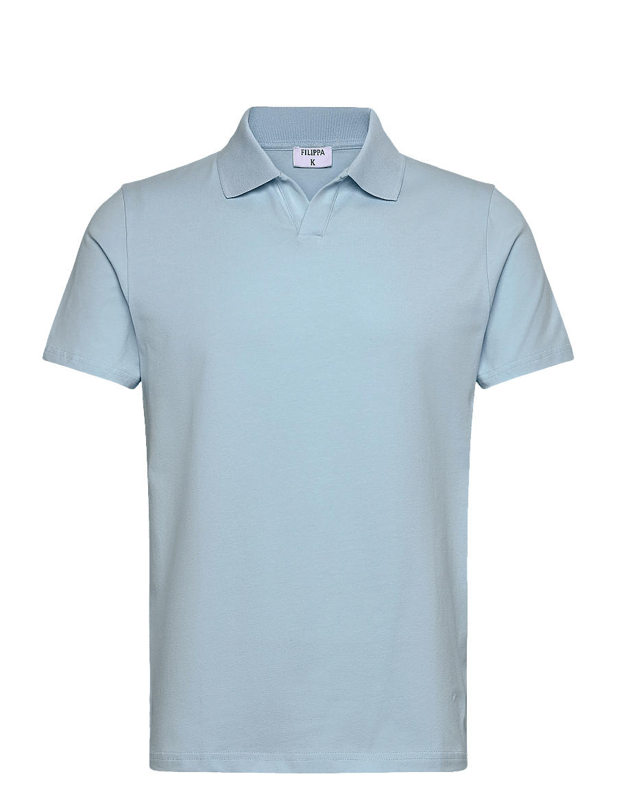 Filippa K - Stretch Cotton Polo T-Shirt - kortärmade pikéer - frost blue - 0