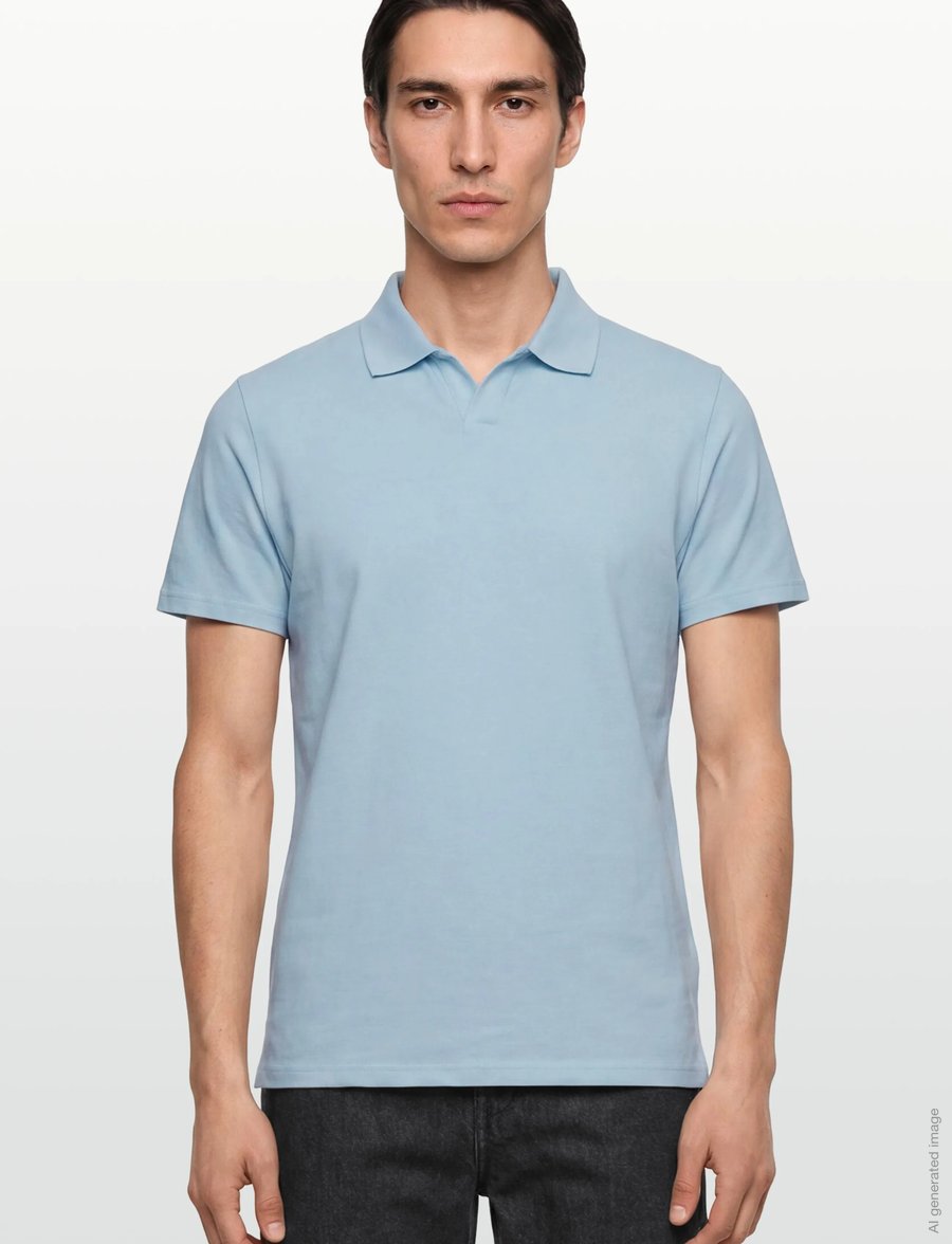 Filippa K - Stretch Cotton Polo T-Shirt - lyhythihaiset - frost blue - 3