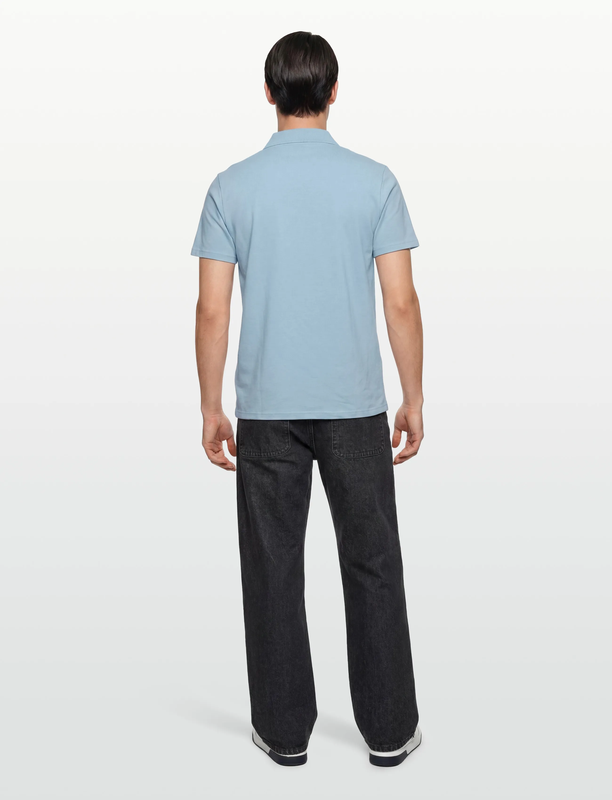 Filippa K - Stretch Cotton Polo T-Shirt - kortærmede poloer - frost blue - 4