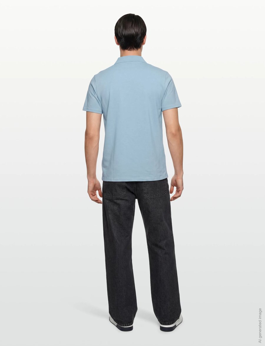 Filippa K - Stretch Cotton Polo T-Shirt - kortærmede poloer - frost blue - 4